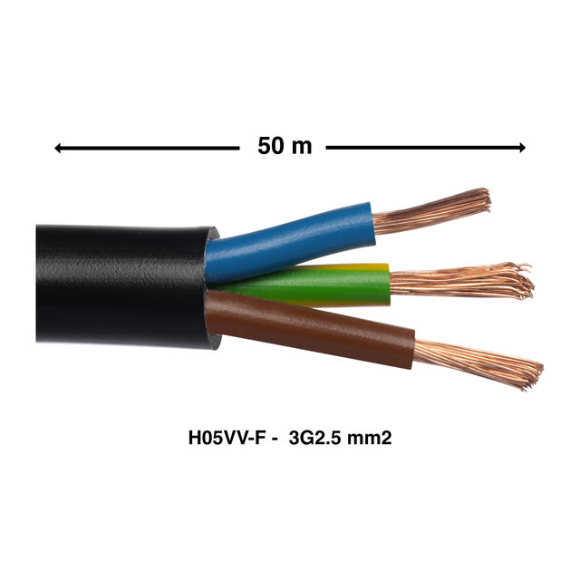 Cabo H05VV-F 3G2,5mm² Lexman 50m preto