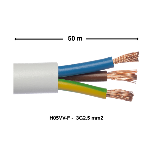Cabo H05VV-F 3G2,5mm² Lexman 50m branco