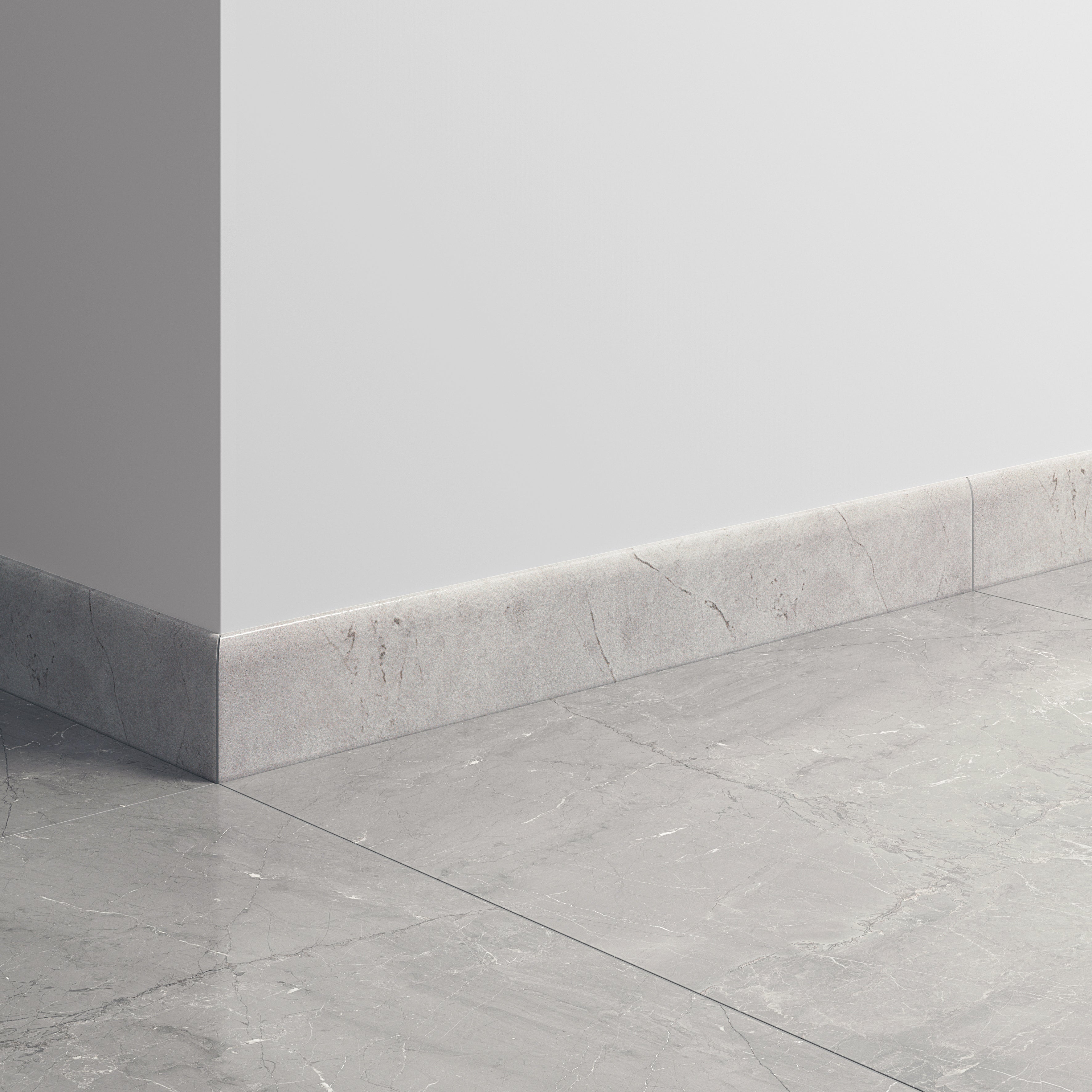 Lot de 2 plinthes carrelage Marbre gris clair n°81, Ht.  x L. 60 cm, Ep.8 mm - 2