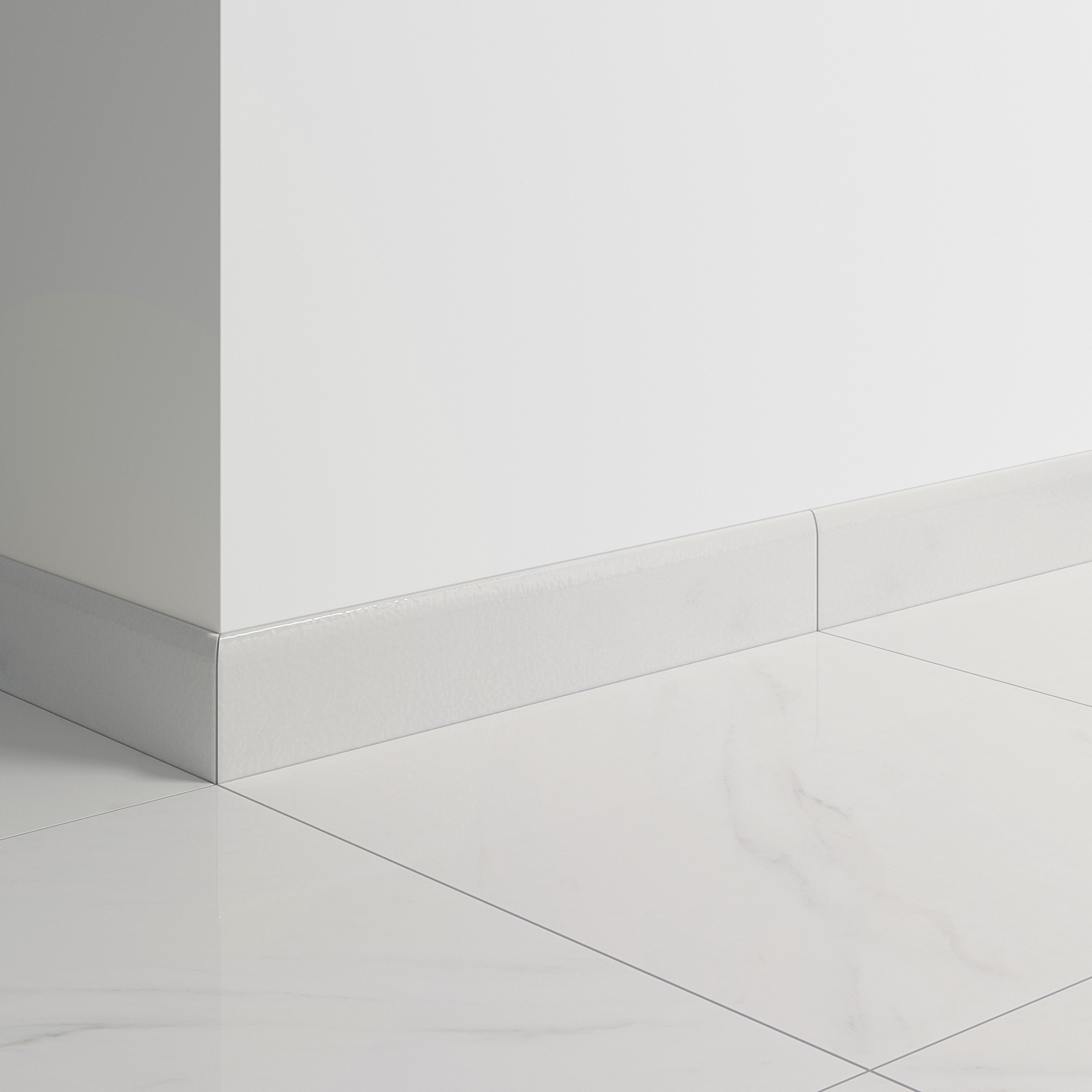 Lot de 3 plinthes carrelage Marbre blanc n°39, Ht.  x L. 45 cm, Ep.8 mm - 2
