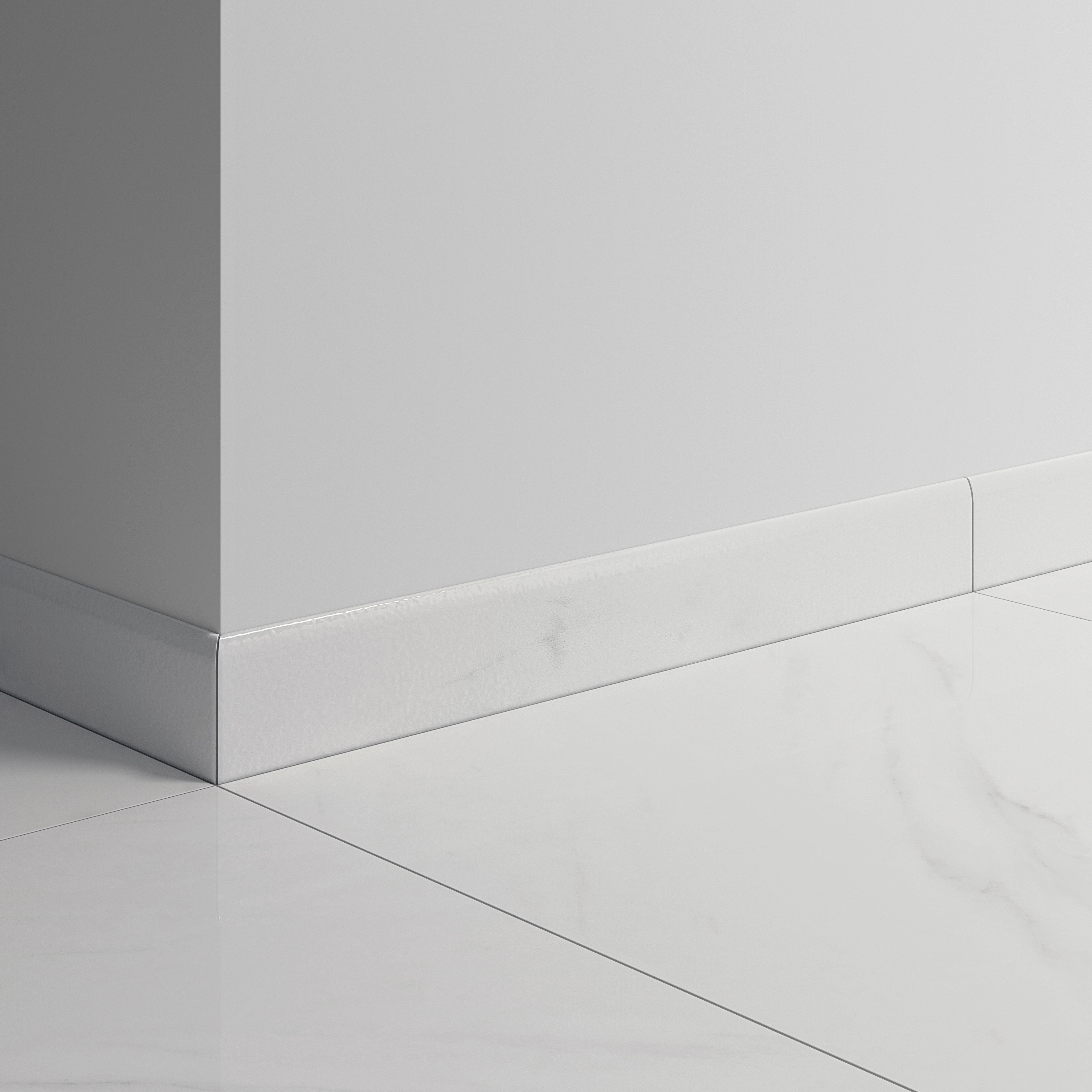 Lot de 2 plinthes Marbre blanc brillant n°2, Ht.  x L. 60 cm, Ep.8 mm - 2