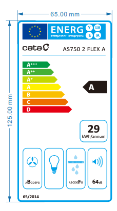 Placa de inducción con extractor CATA 08000405 con 4 zonas de cocción y zona flex 7530W negro 77 cm - 3