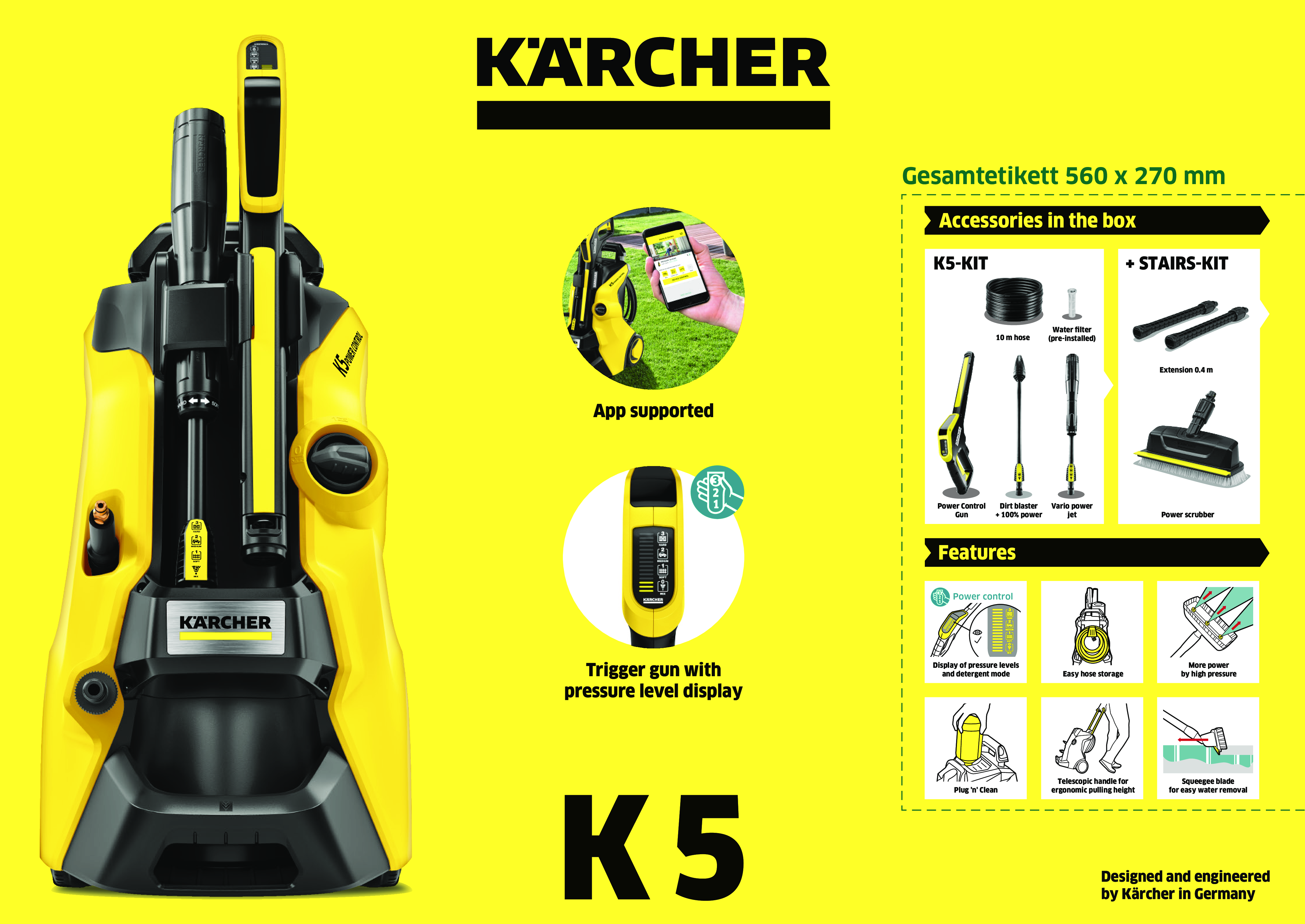 Myjka ciśnieniowa Kärcher K 5 Power Control Stairs 2100W 145bar - 6