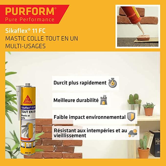 Mastic colle SIKAFLEX 11fc blanc SIKA 300 ml - 2