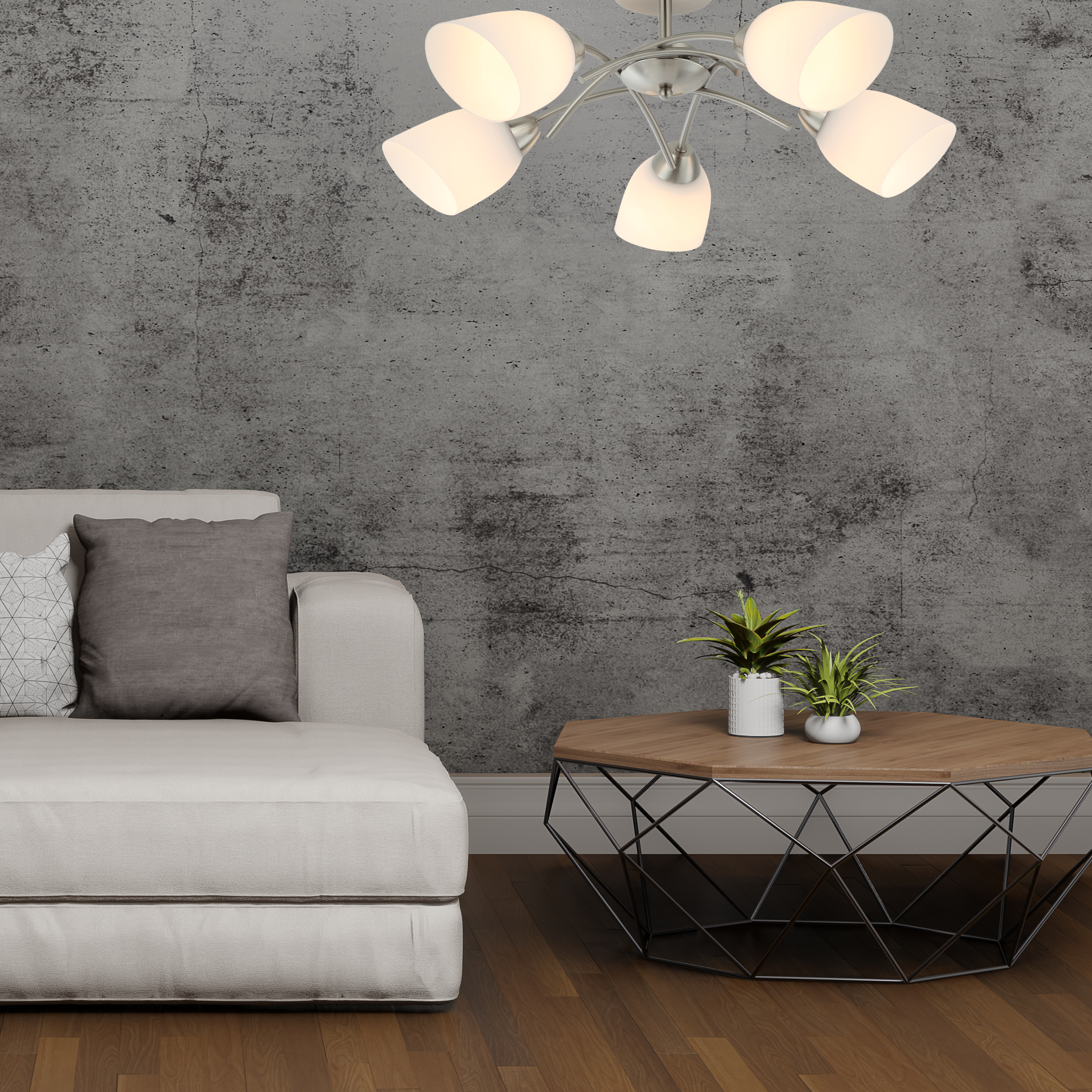 Lampa sufitowa Donna nikiel 5 x E27 Lamkur - 4