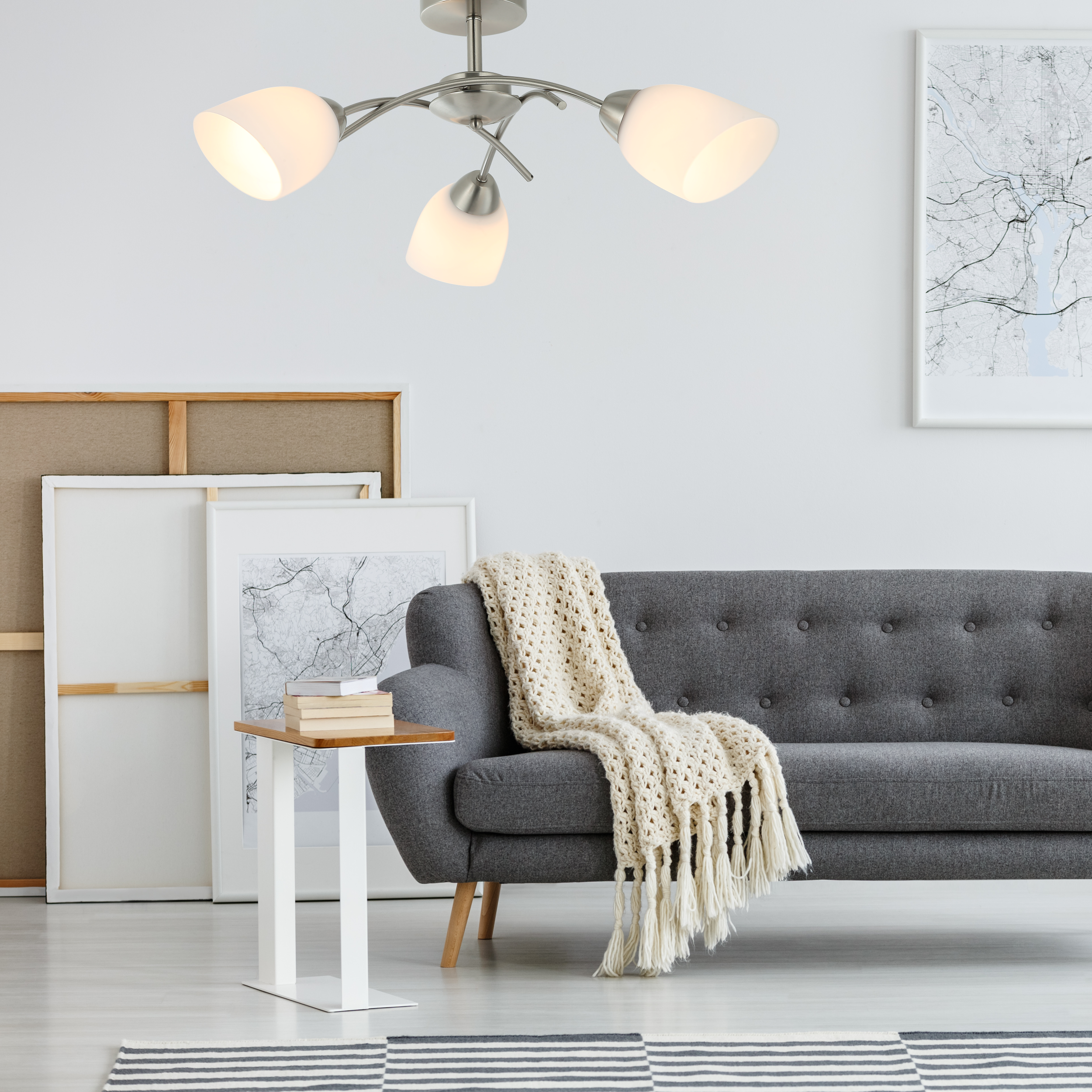 Lampa sufitowa Donna nikiel 3 x E27 Lamkur - 4