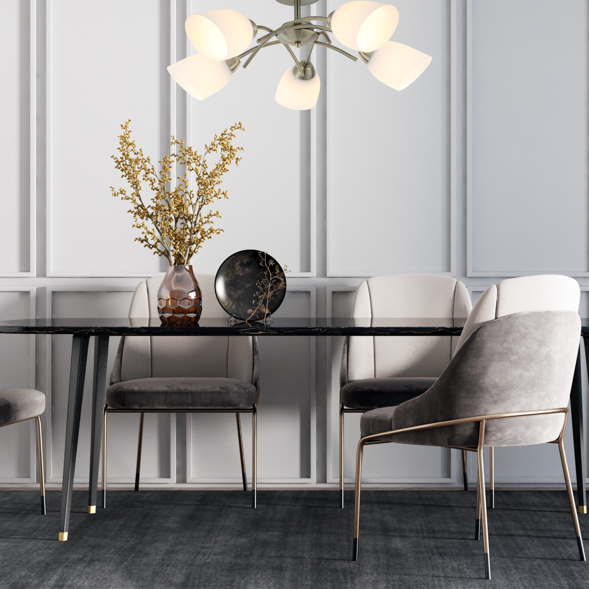 Lampa sufitowa Donna patyna 5 x E27 Lamkur - 4