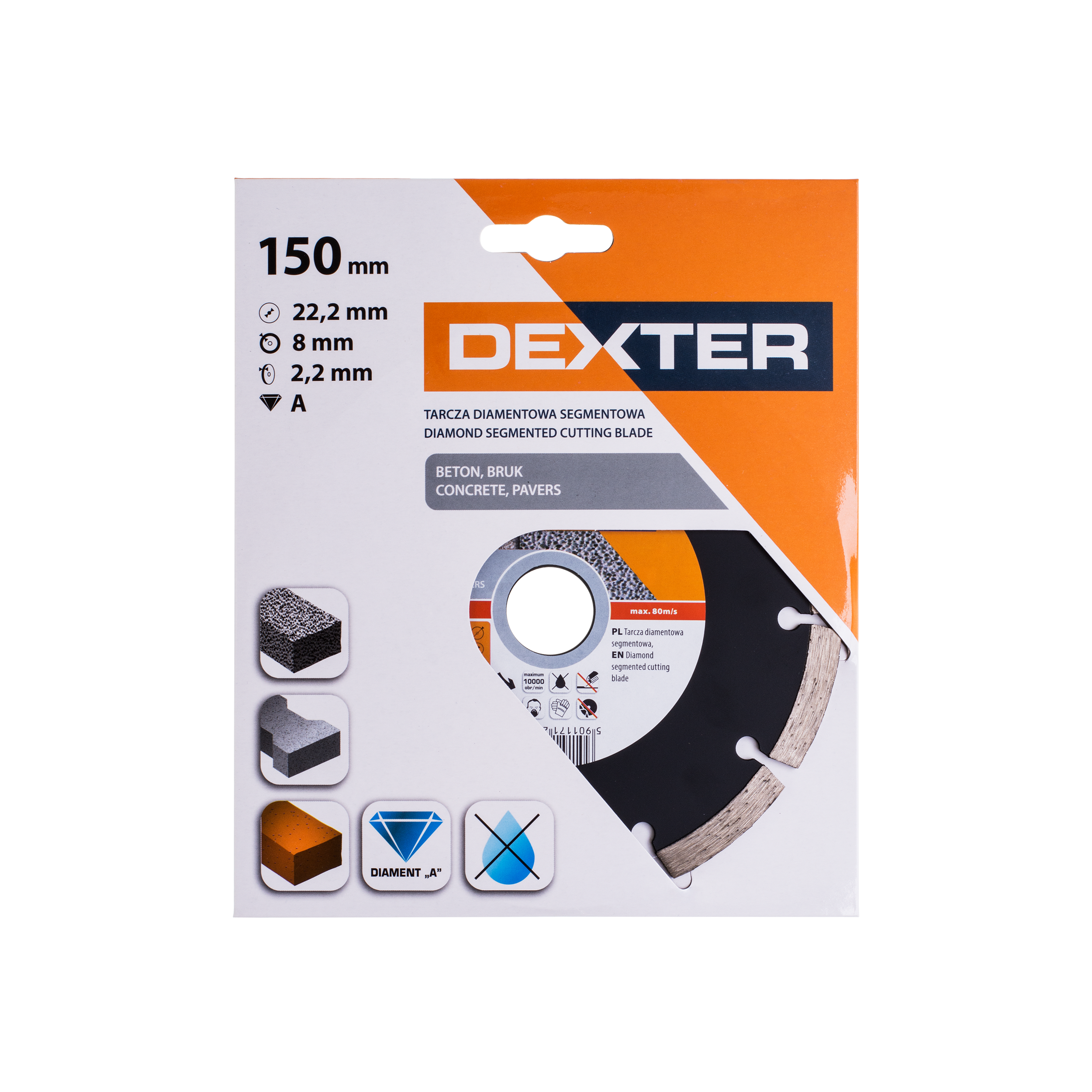 Tarcza diamentowa 150 x 22.3 mm SEGMENTOWA DEXTER - 2
