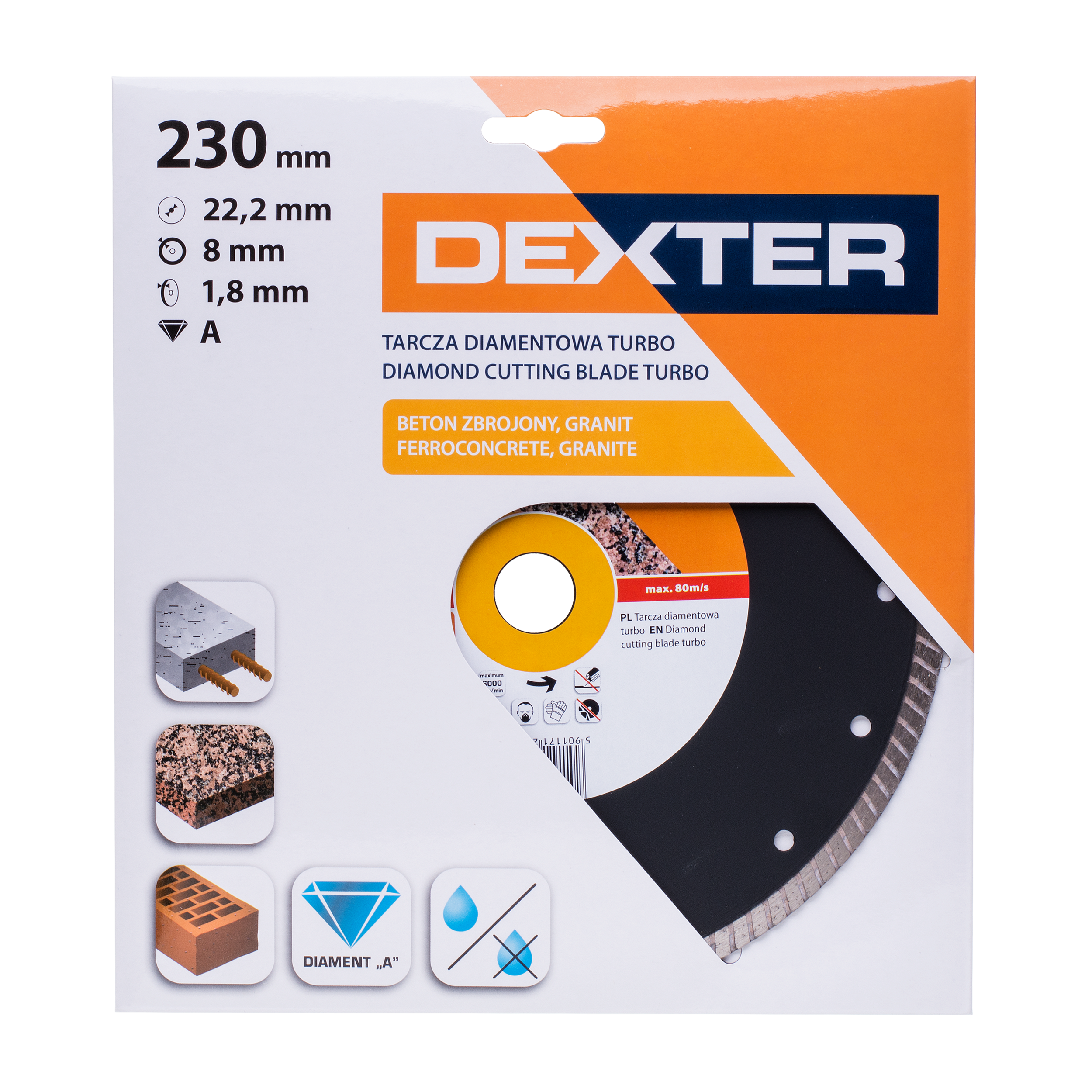 Tarcza diamentowa  230 x 22.3 mm TURBO DEXTER - 2