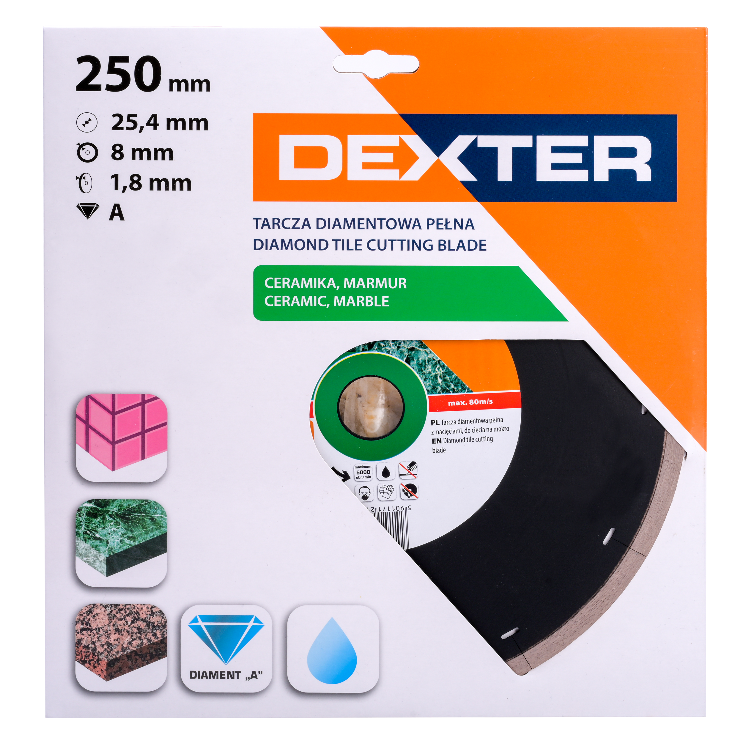 Tarcza diamentowa 250 x 25.4 mm CIĄGŁA DEXTER - 2