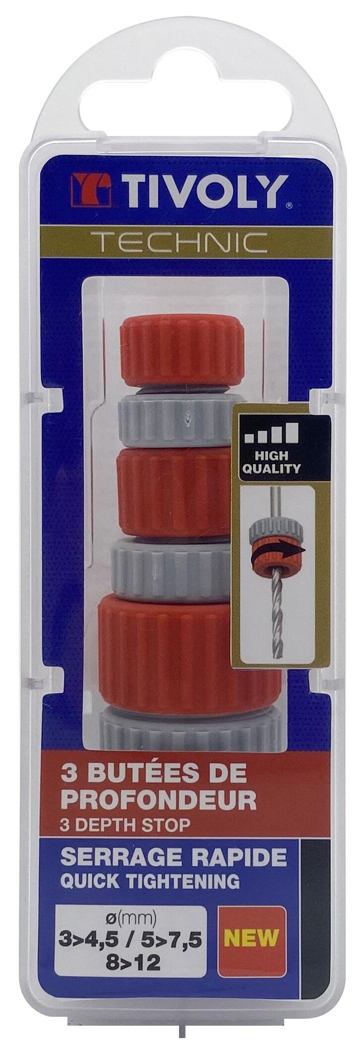 Kit 3 topes de profundidad regul brocas 3-5/5-8/8-12 mm - 3
