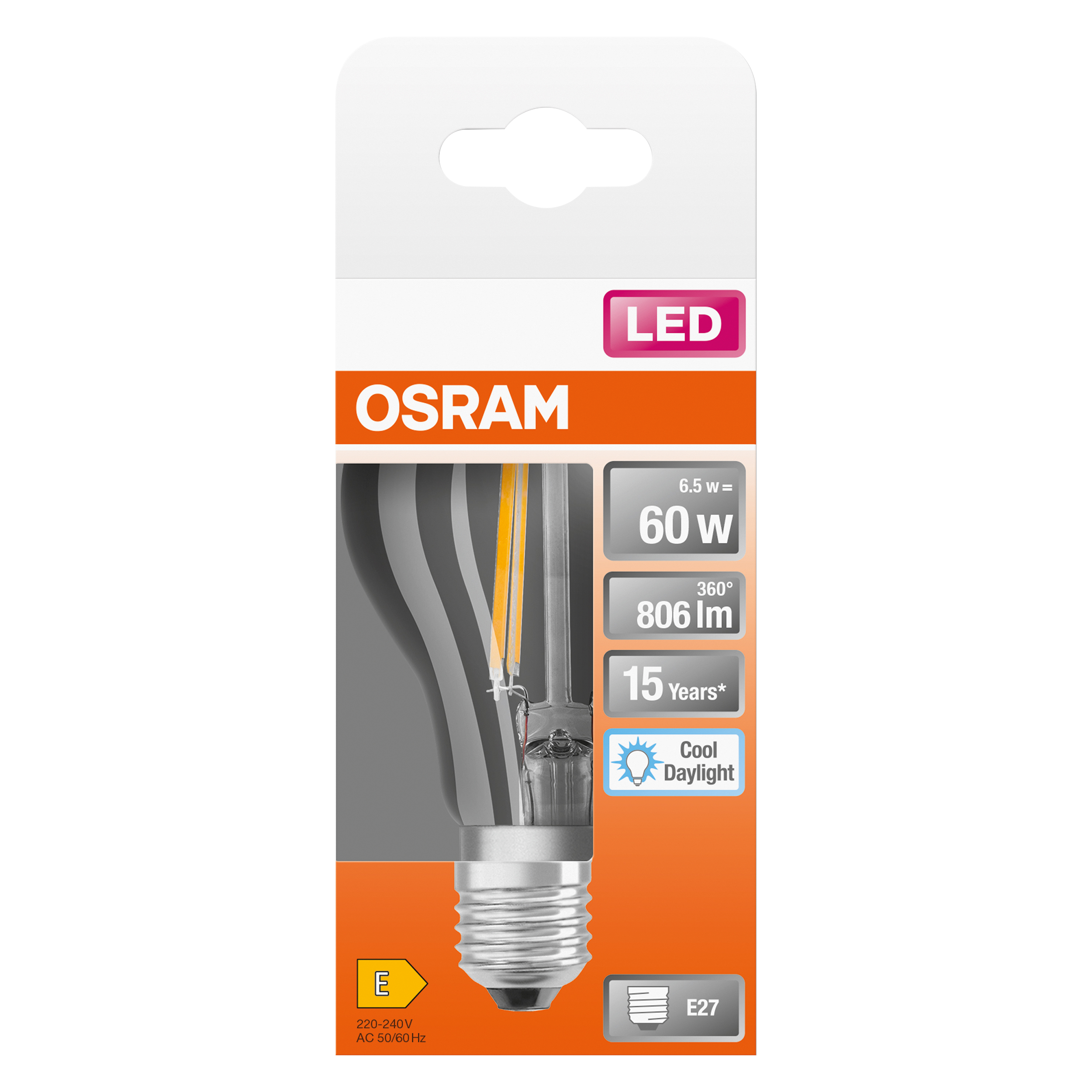 Żarówka LED E27 6,5 W = 60 W 806 lm Zimna biel Osram - 3