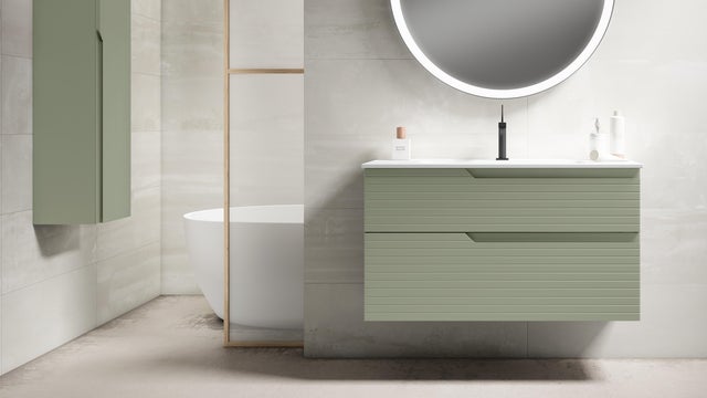 muebles de baño verdes