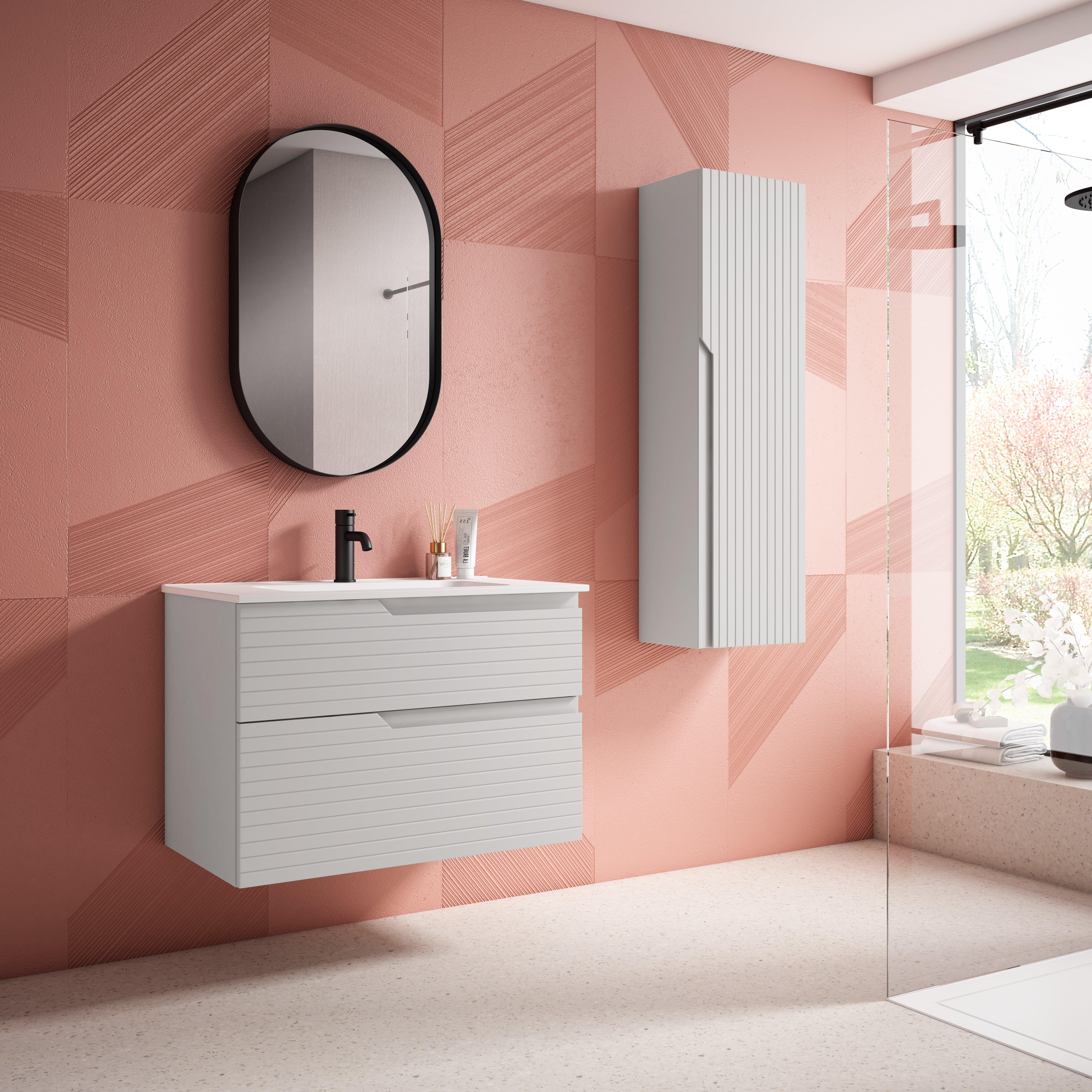 Mueble de baño iris blanco 80x45 cm (lavabo no incluido)