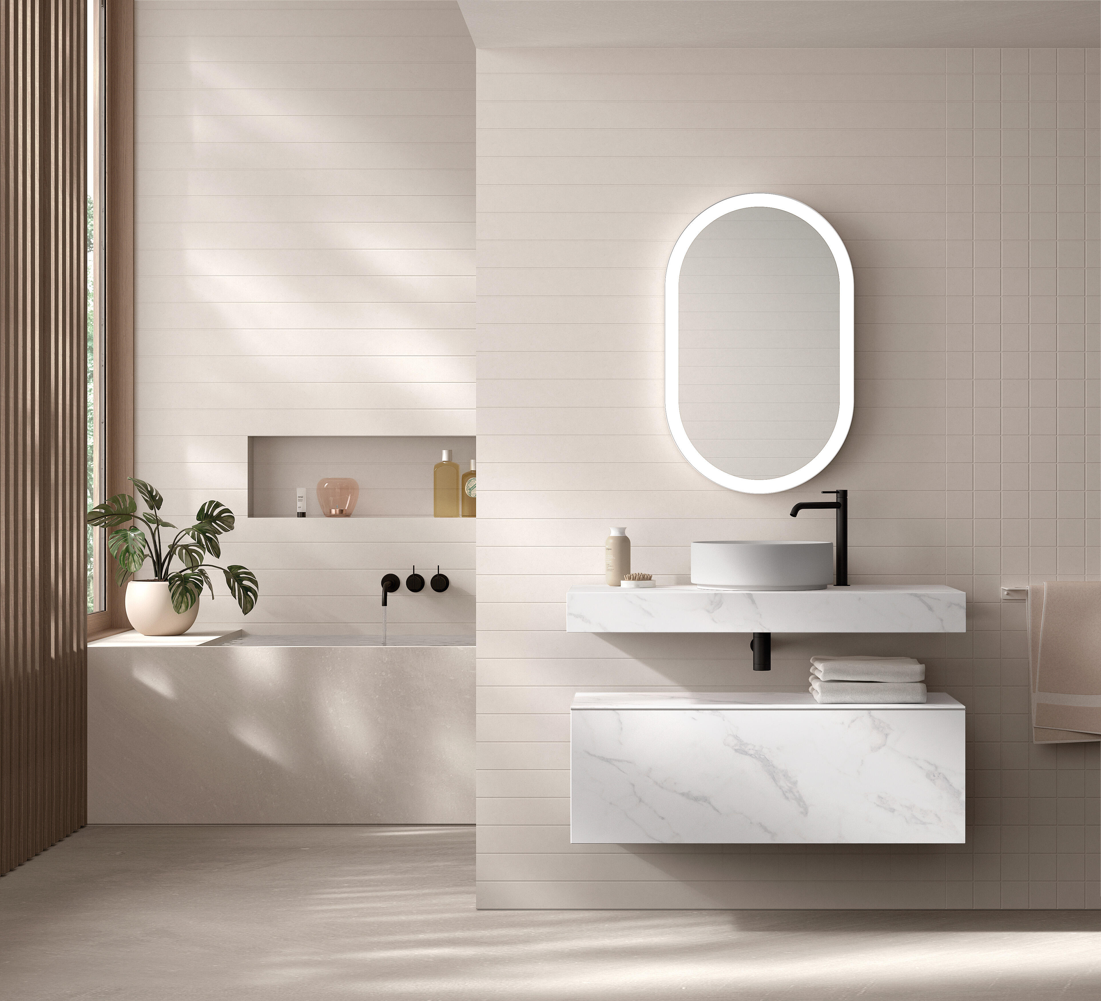 Mueble de baño con lavabo texture blanco 100x46 cm