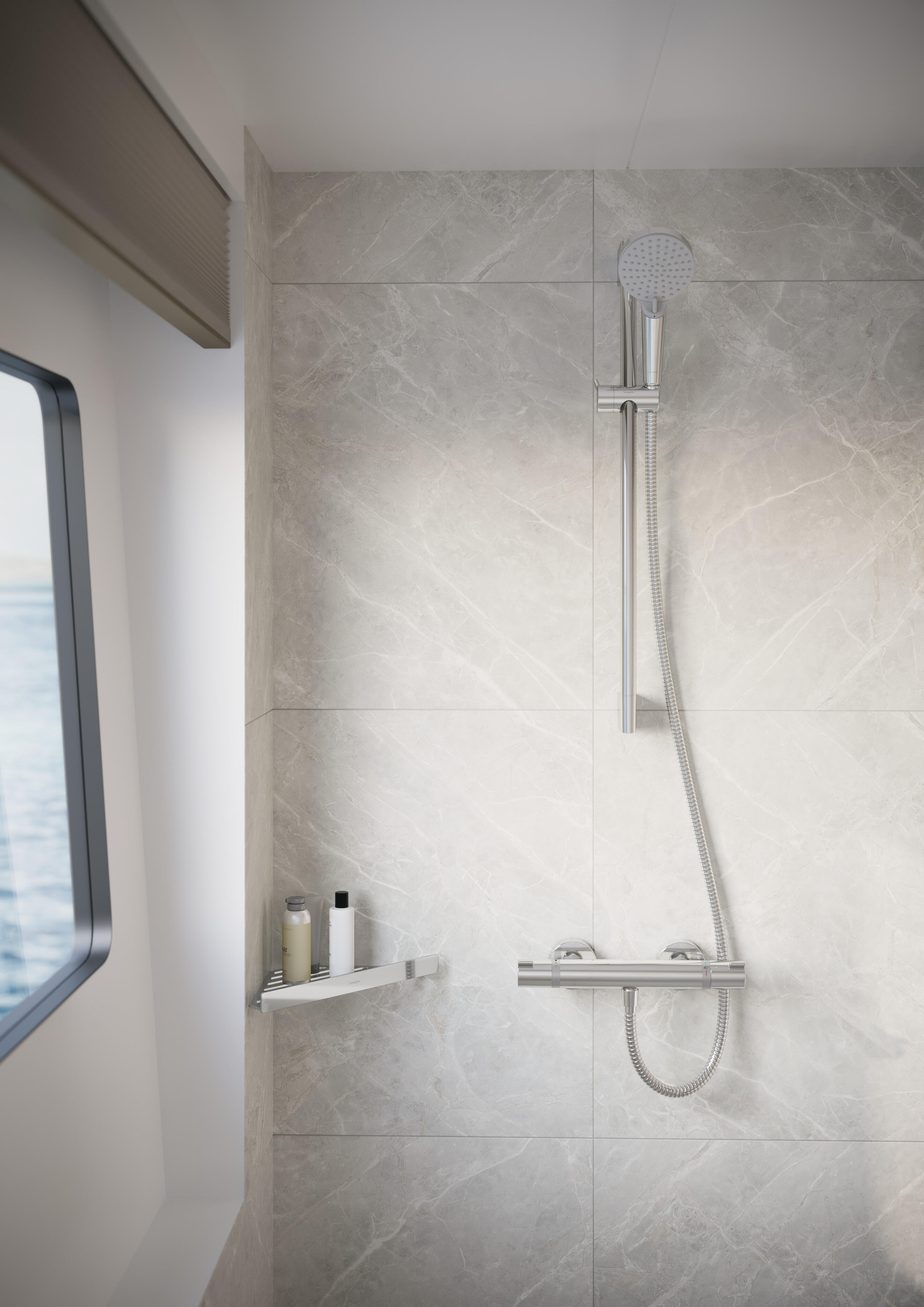 Pommeau de douche, flexible, barre de douche 2jets chromé Vernis blend HANSGROHE - 5