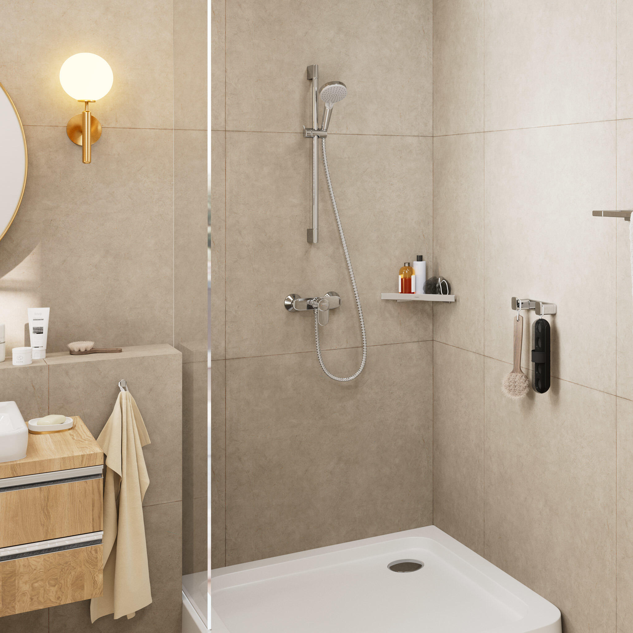 Pommeau de douche, flexible, barre de douche 2jets chromé Vernis blend HANSGROHE - 4