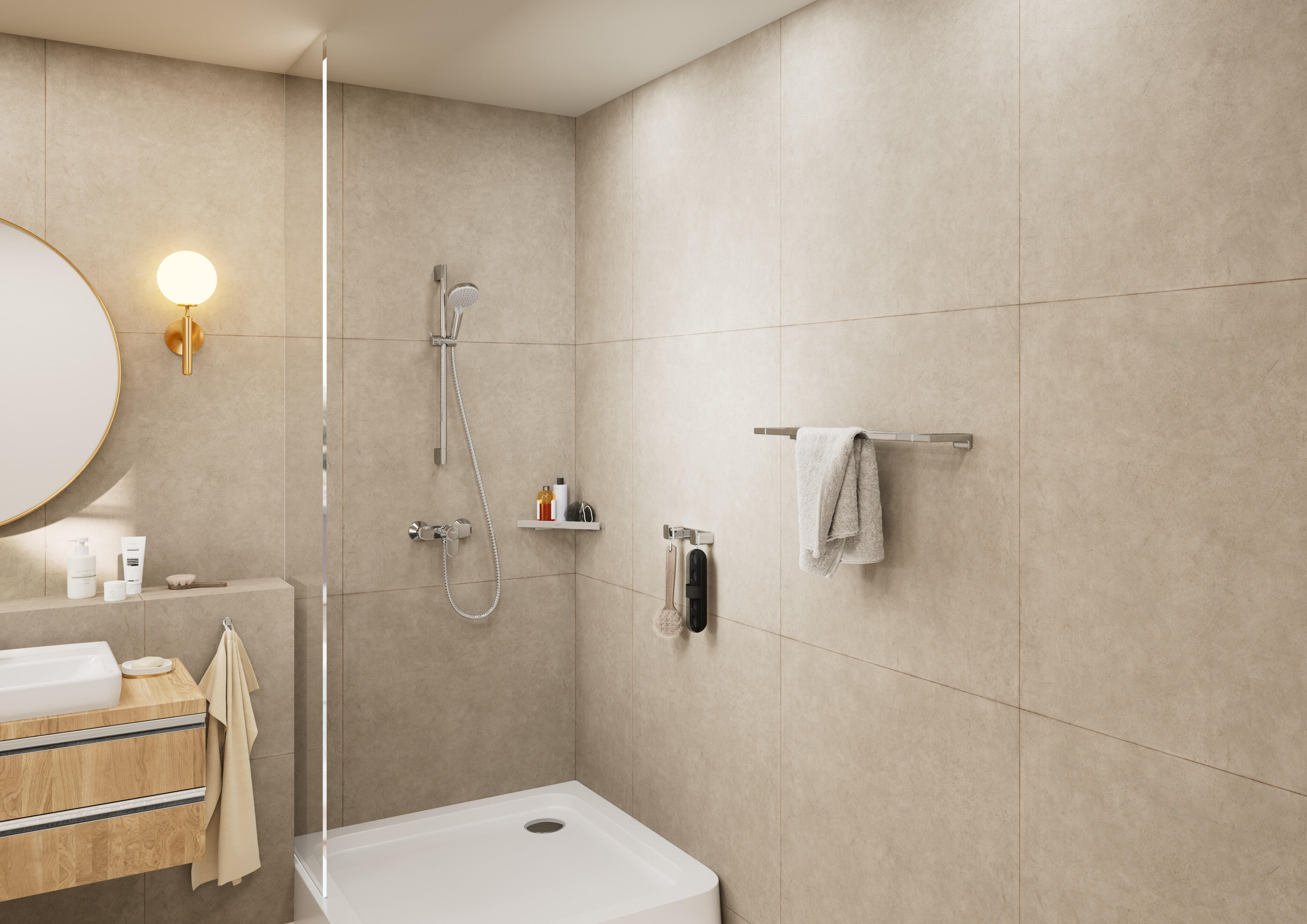 Pommeau de douche, flexible, barre de douche 2jets chromé Vernis blend HANSGROHE - 2