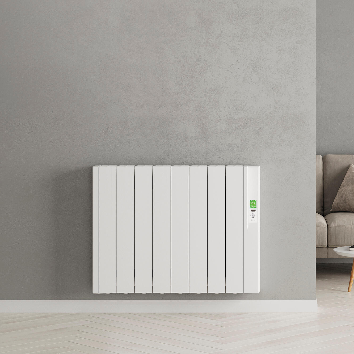 Radiateur électrique à inertie fluide 1500 W SYGMA II horizontal blanc - 2