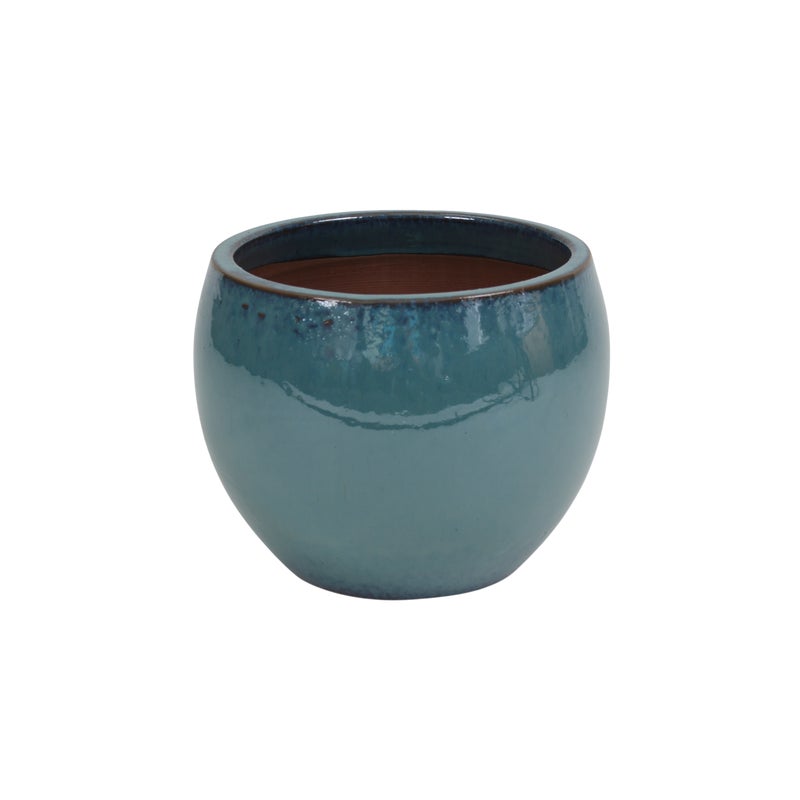 Donica szkliwiona śr.29cm mrozoodporna niebiesko-zielona Cermax