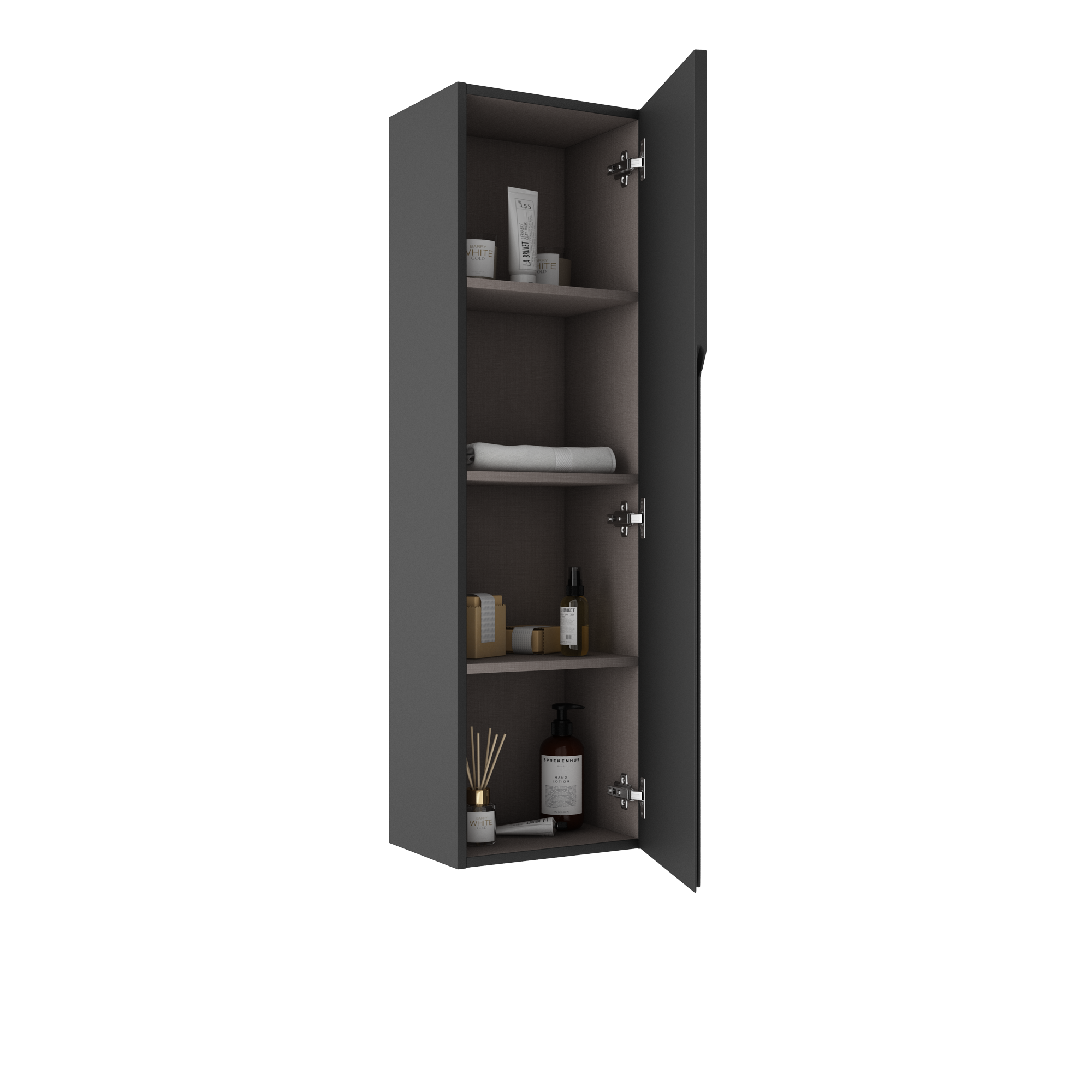 Móvel de arrumação para casa de banho 34,5x27x120 cm cinzento Visobath Iris - 3