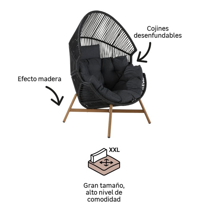 SILLA RELAX NATERIAL ATYS MIMBRE GRIS
