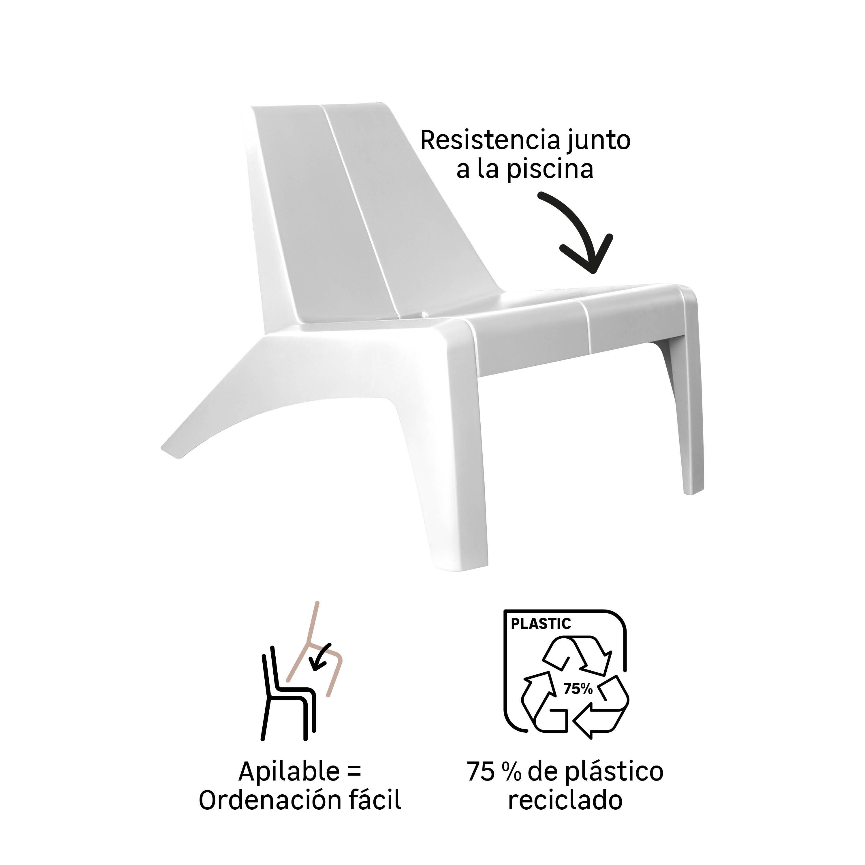 Sillón de jardín NATERIAL Halios de polipropileno blanco - 4