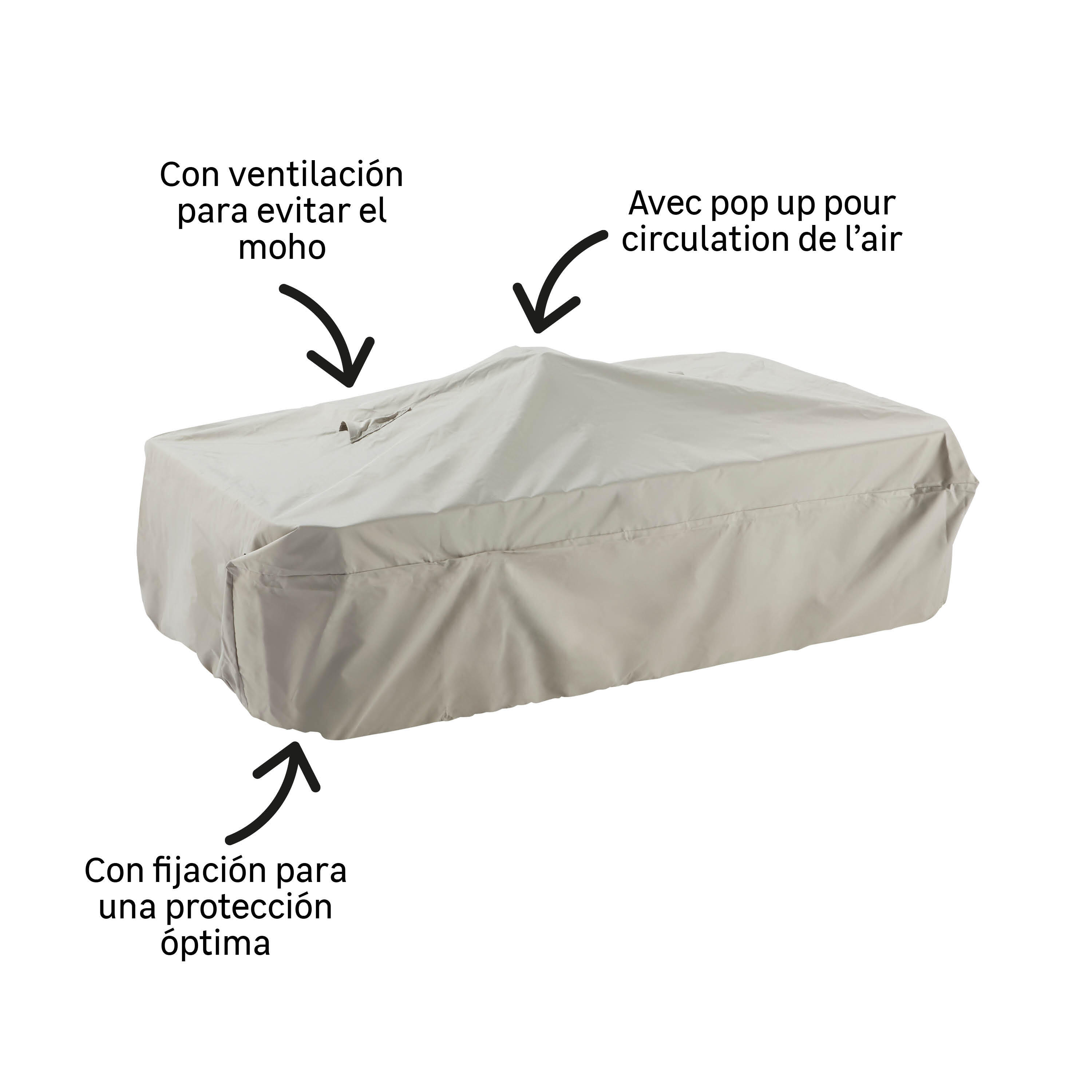 Funda protectora para mobiliario de jardín naterial prisma 155x100x33 cm