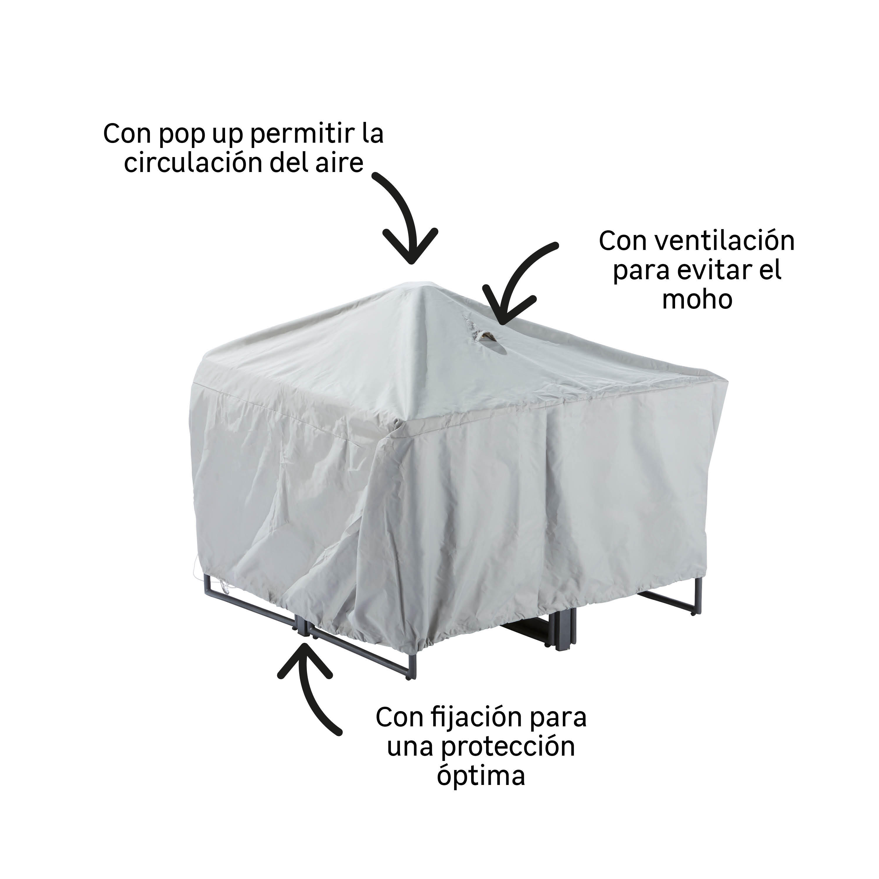 Funda protectora para mobiliario de jardín naterial prisma 130x130x60 cm