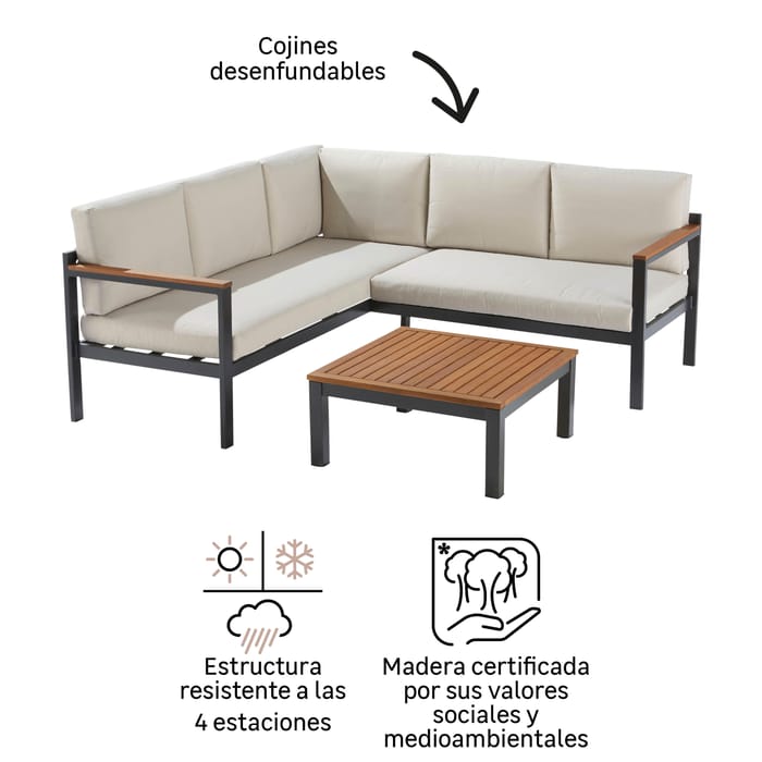 SET PORCHE ESQ ORIS II 5P ALU GRIS BG