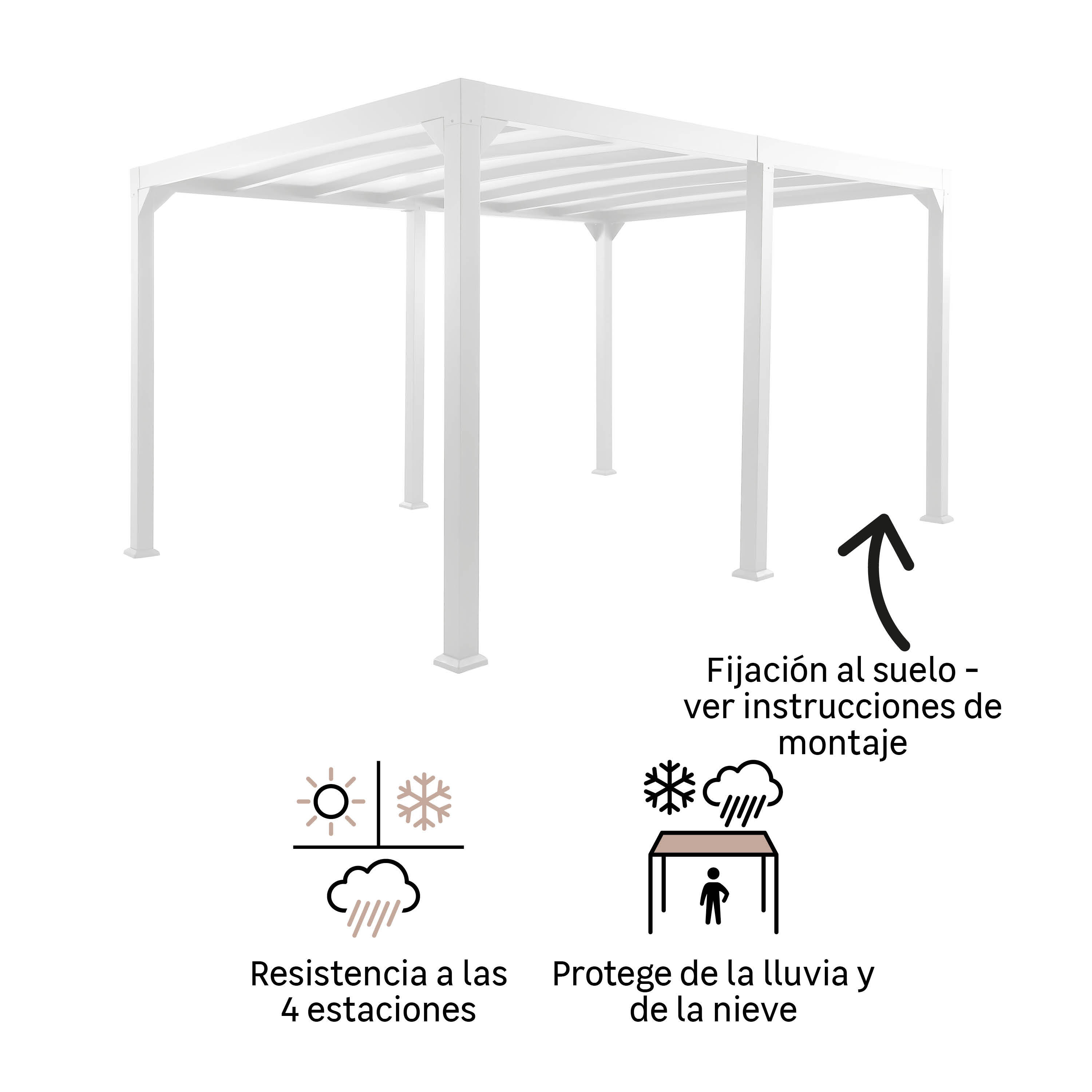 PERGOLA NATERIAL BOREA ALU 300X419CM BCO - 2