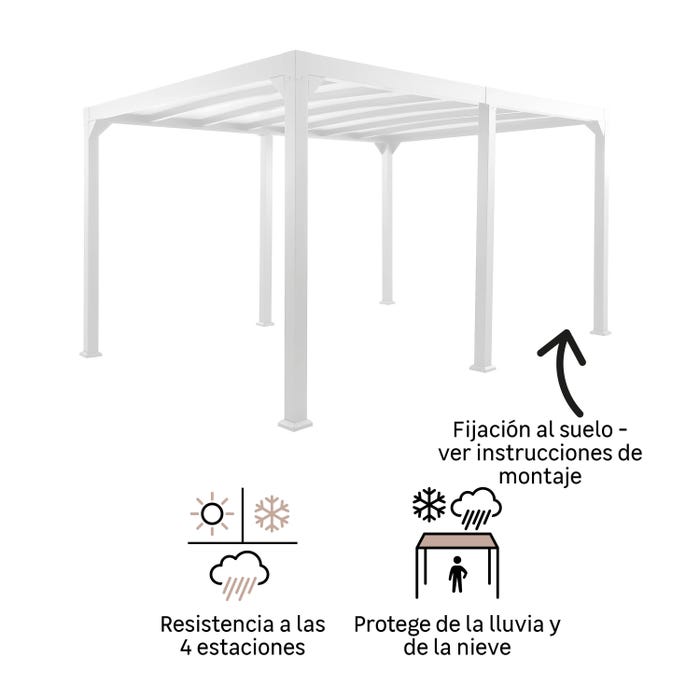 PERGOLA NATERIAL BOREA ALU 300X419CM BCO