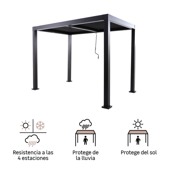 PERGOLA NAT CLIMA BIO ALU 313X198CM GRIS