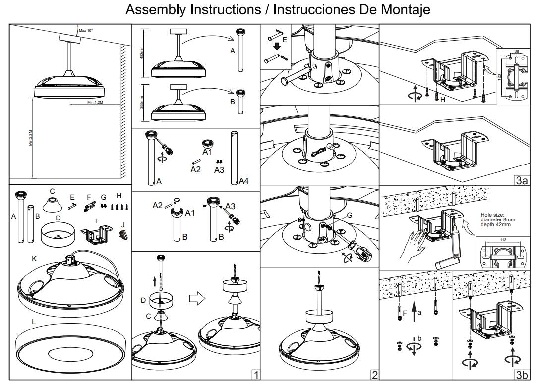 Ventilador de techo con luz silencioso DC 25W con mando ø90.7 cm Coin MANTRA marrón luz CCT 3 aspas retráctiles tipo lámpara| 8 velocidades| modo verano/invierno| brisa| recomendado para <13m² - 16