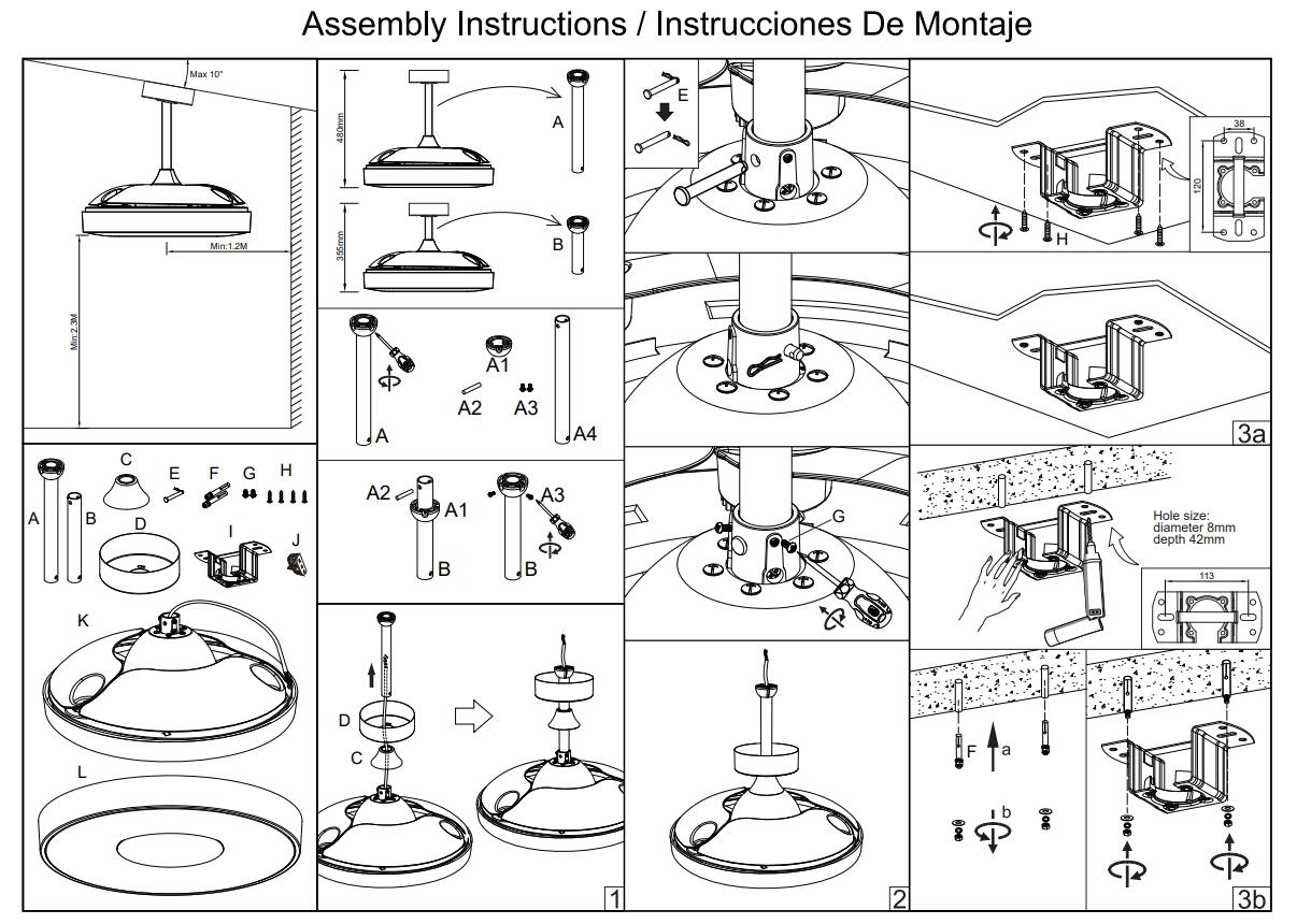 Ventilateur de plafond LED, Coin, 106.2 cm, MANTRA, blanc - 7