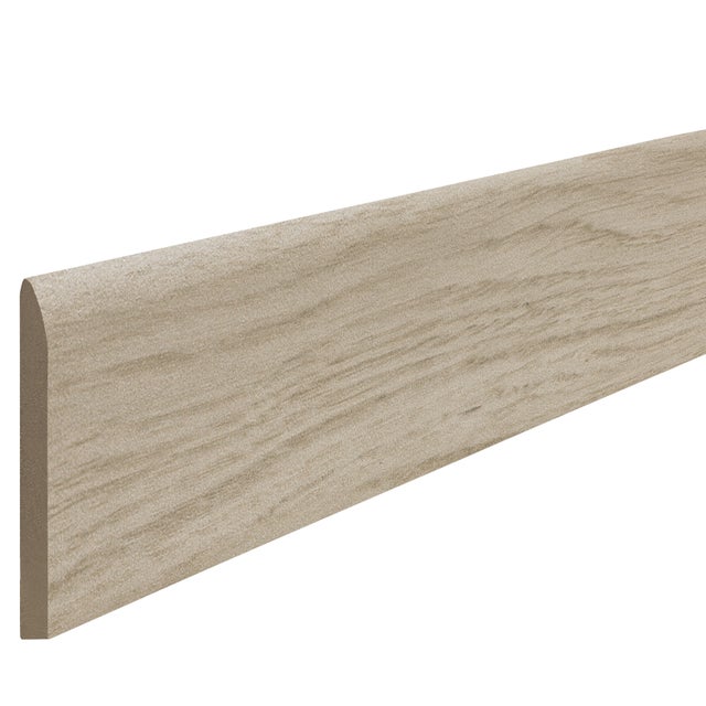 Lot de 2 plinthes Bois chêne blanc n°01, Ht.  x L. 60 cm, Ep.8 mm
