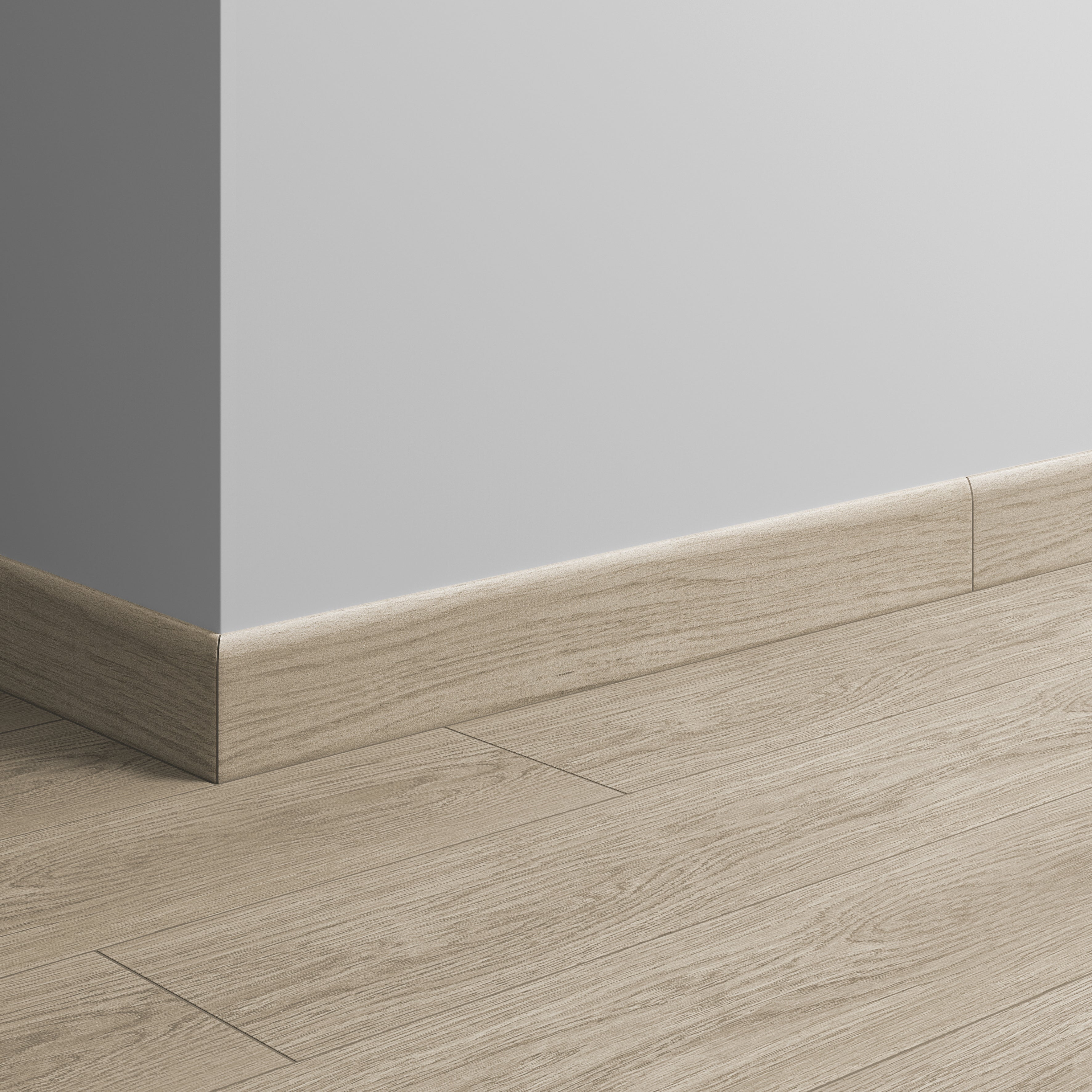 Lot de 2 plinthes carrelage Bois chêne blanc n°01, Ht.  x L. 60 cm, Ep.8 mm - 2