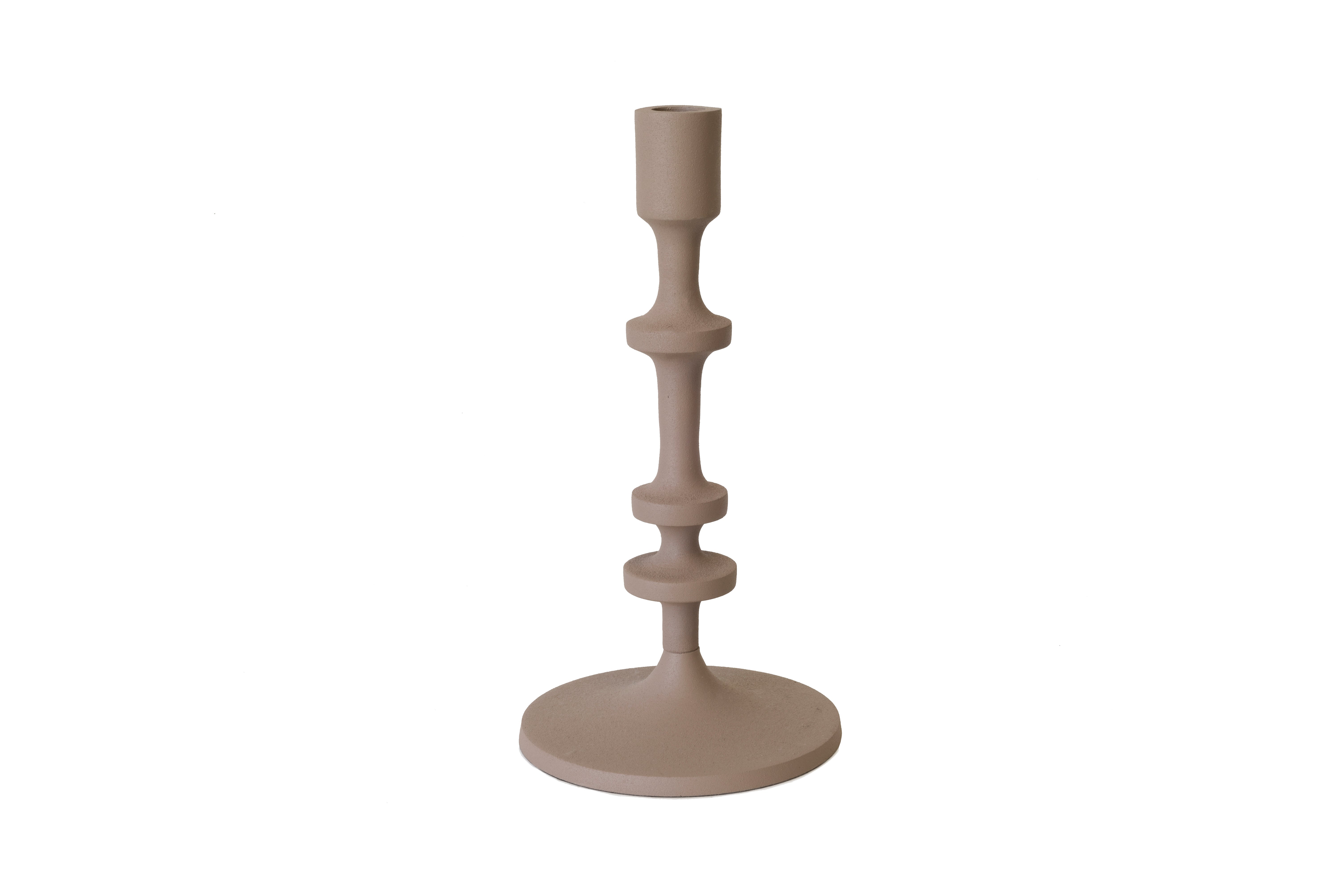 Candelabro decorativo metal cilíndrico grande topo 14.5x30 cm