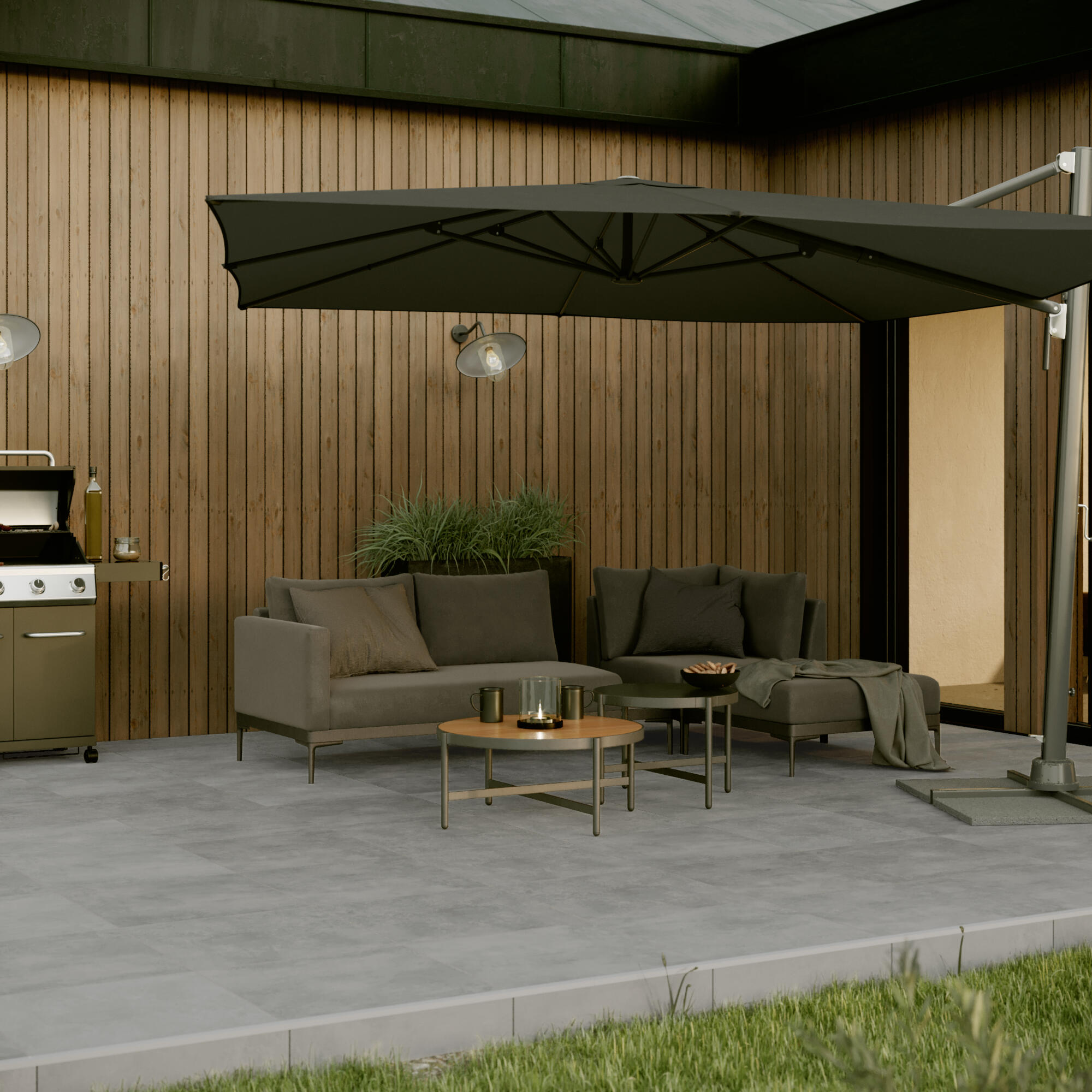 Guarda-sol excêntrico NATERIAL SOMBRA 392X293CM ANTRACITE - 5