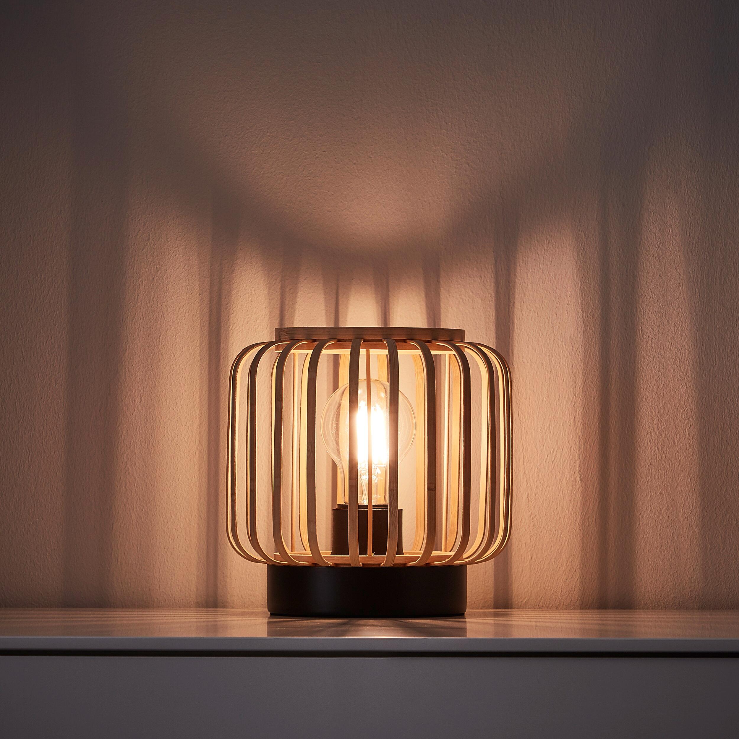 Lampe Pecan bambou, acier, beige, H.17.5 cm INSPIRE, E27 - 7