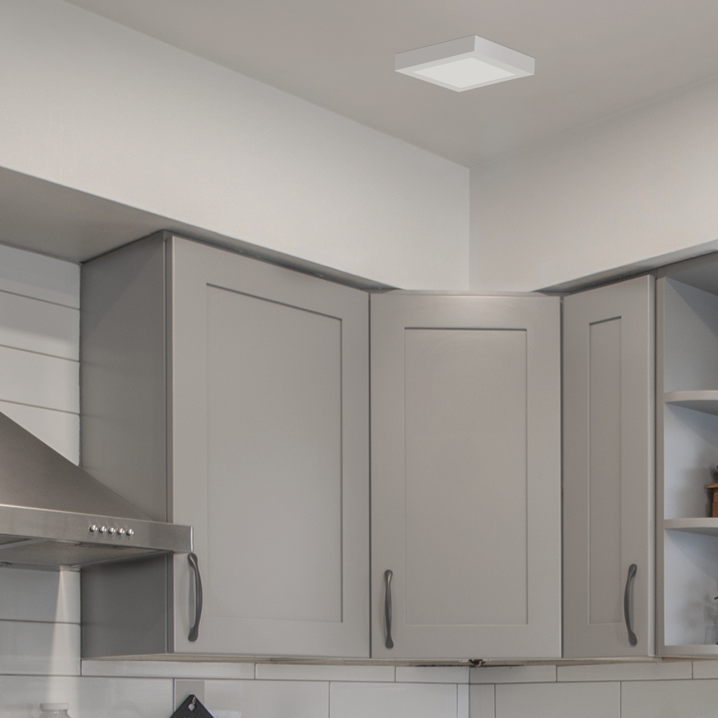 Downlight LED de superficie INSPIRE PP blanco cuadrado 2600 lm 18 W 4000K CRI 89-80 luz natural y fiel IP20 - Foco LED de superficie para techos - 3