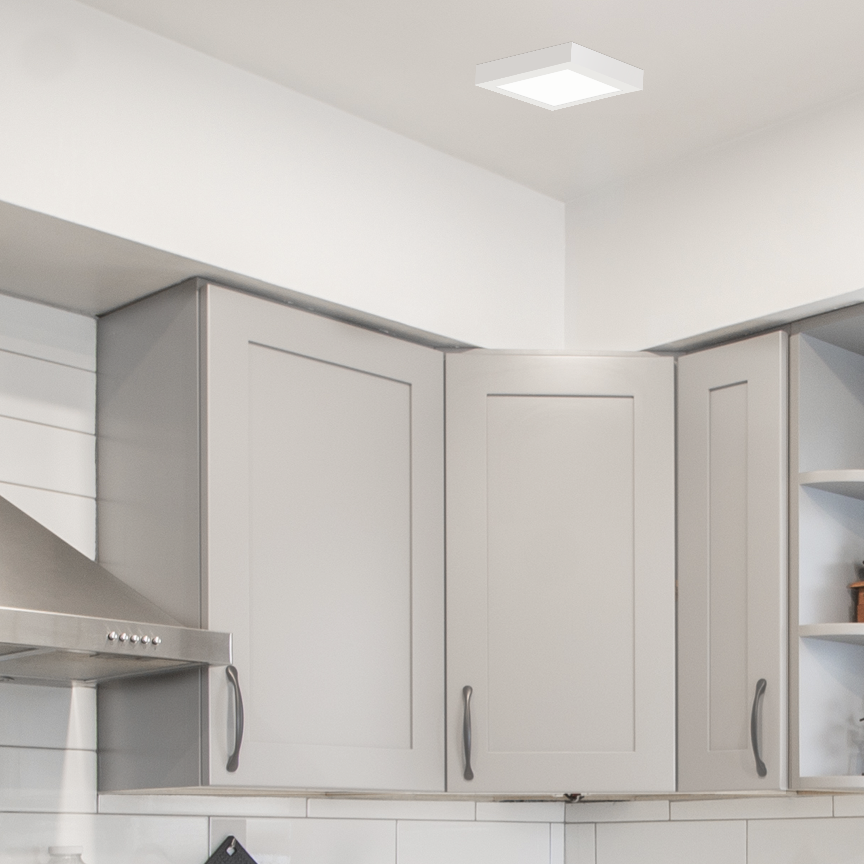 Downlight LED de superficie INSPIRE PP blanco cuadrado 2600 lm 18 W 4000K CRI 89-80 luz natural y fiel IP20 - Foco LED de superficie para techos - 6