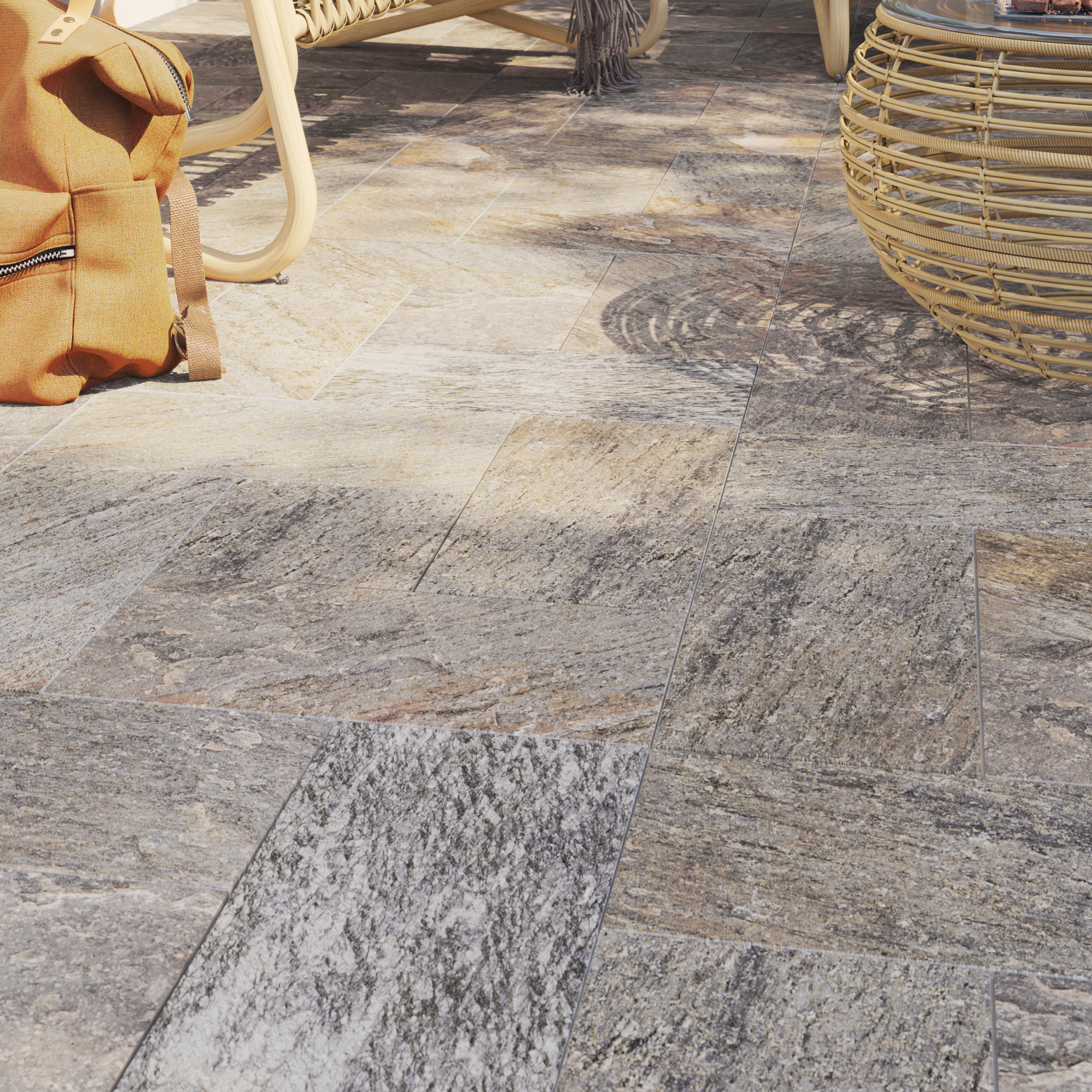 Piastrella da pavimento e rivestimento interno ed esterno in gres porcellanato 20 x 40 cm non rettificato smaltato beige opaco Myrtos R11 traffico intenso (pei 4/5) Sp. 8.2 mm 1.46 mq - 3