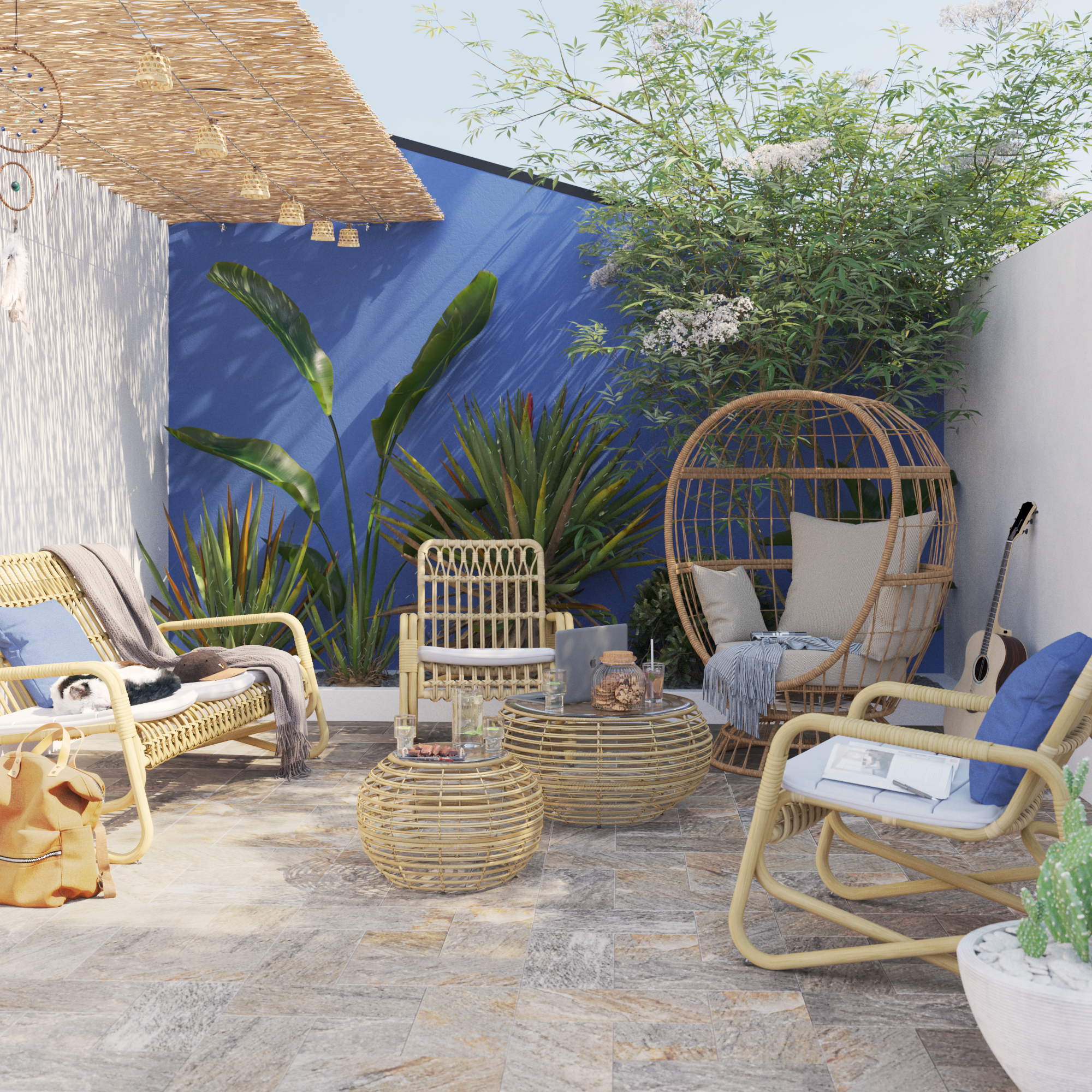 Cadeira ovo relax aço bege Juno Naterial - 11