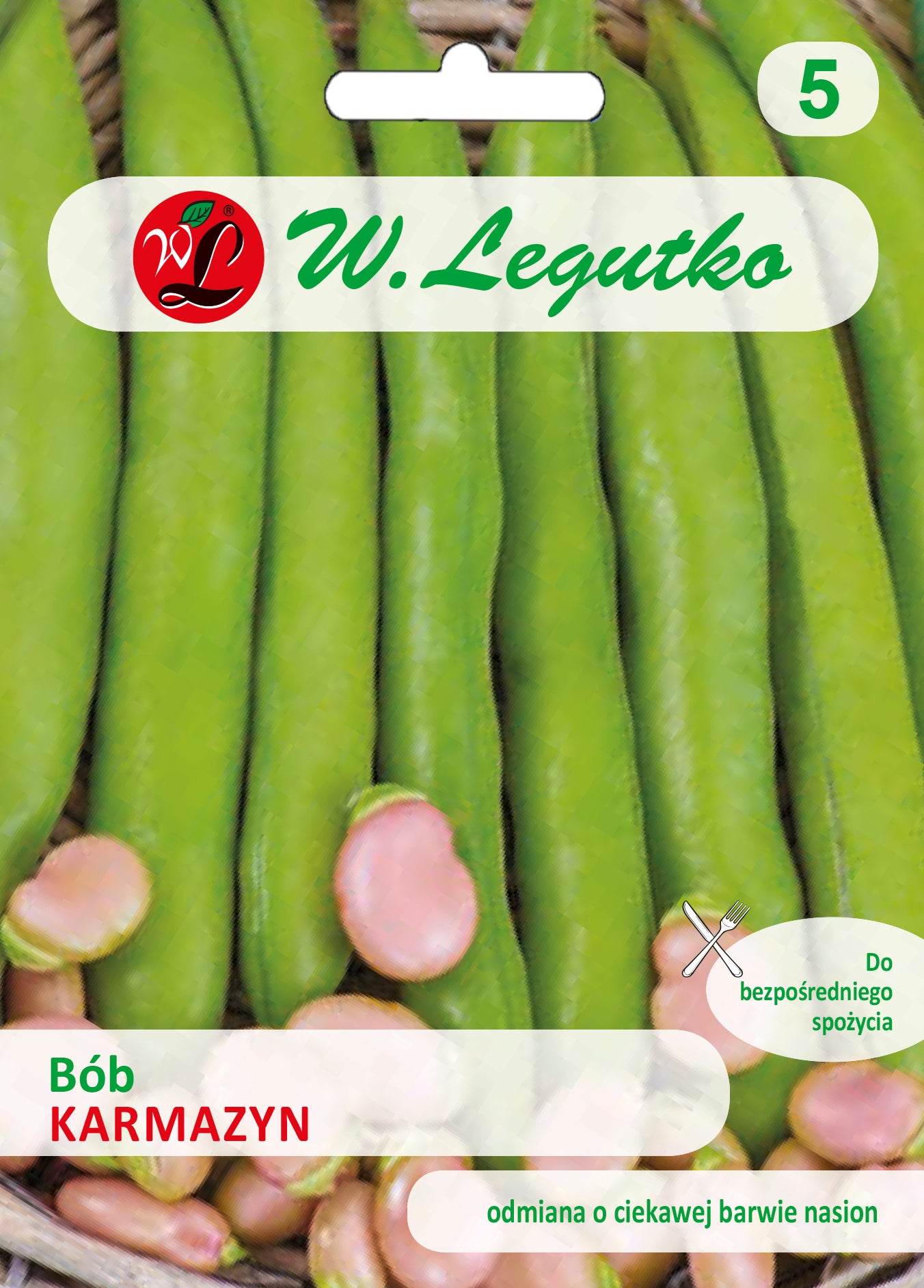 Bób ogrodowyKarmazyn SR nasiona 58g W. Legutko