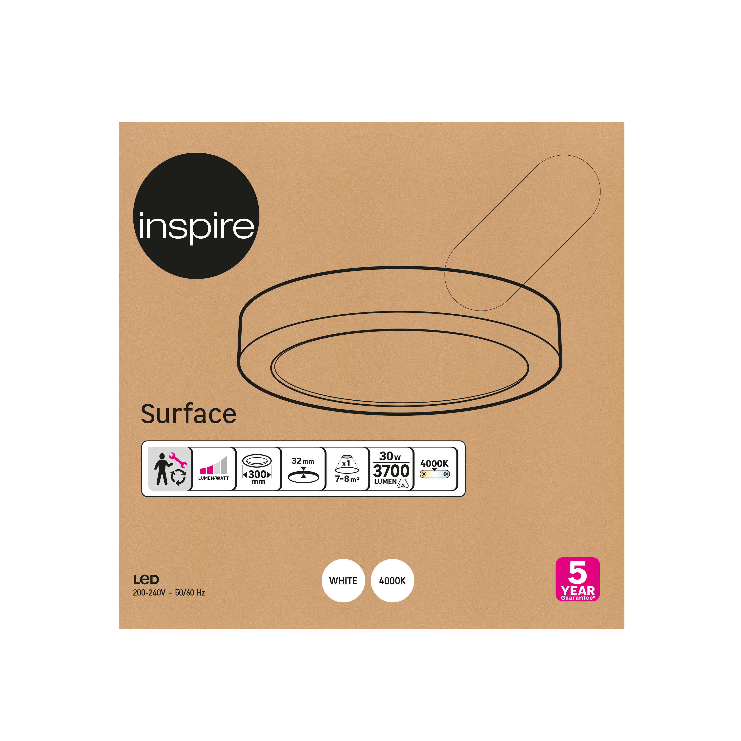 Foco de superficie redondo 2000 lm 4000 k Inspire Surface XL - 6