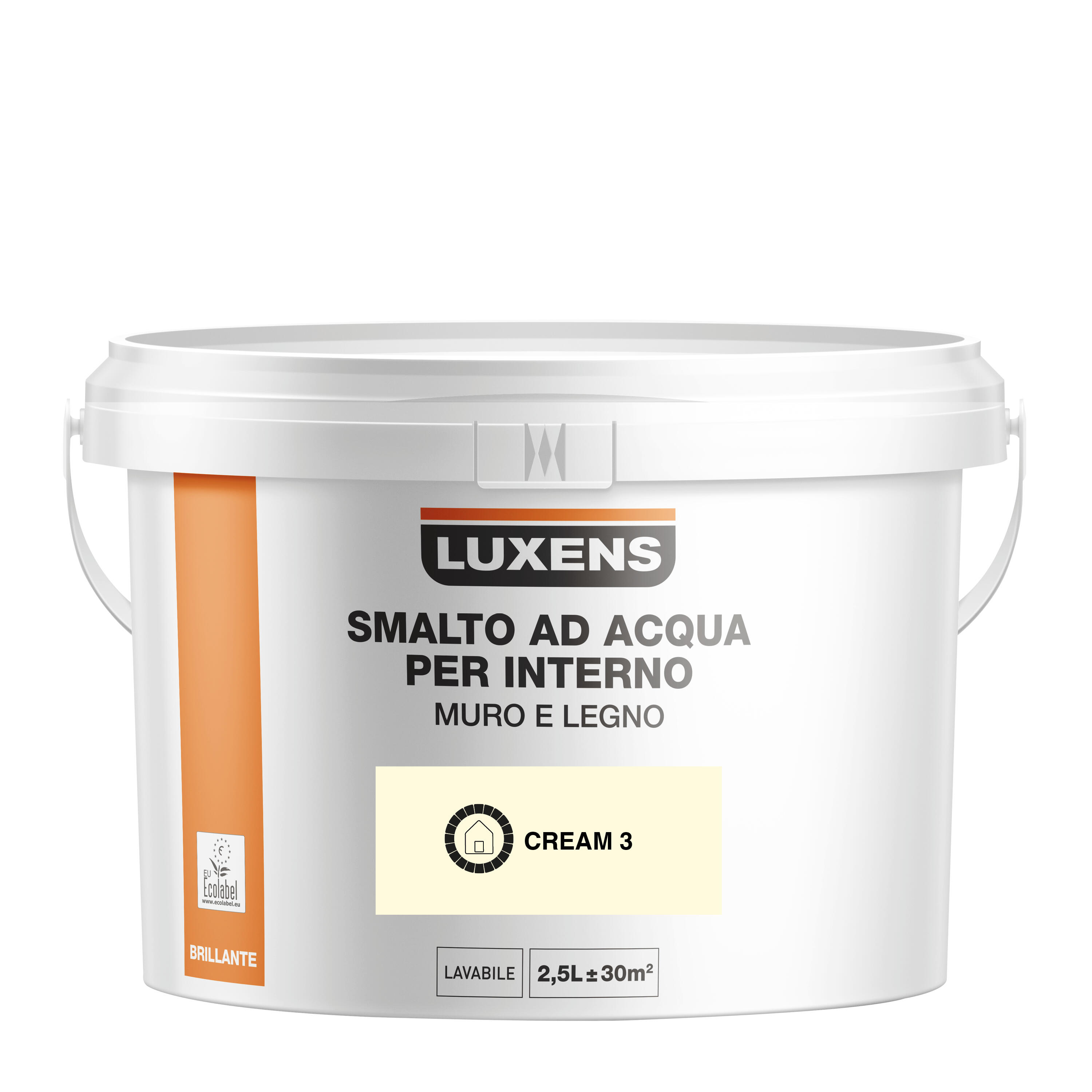 Smalto da interno, LUXENS Bimano bianco crema 3 lucido, 2.5 L - 2