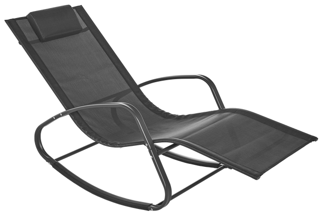 Leżak ogrodowy bujany szary