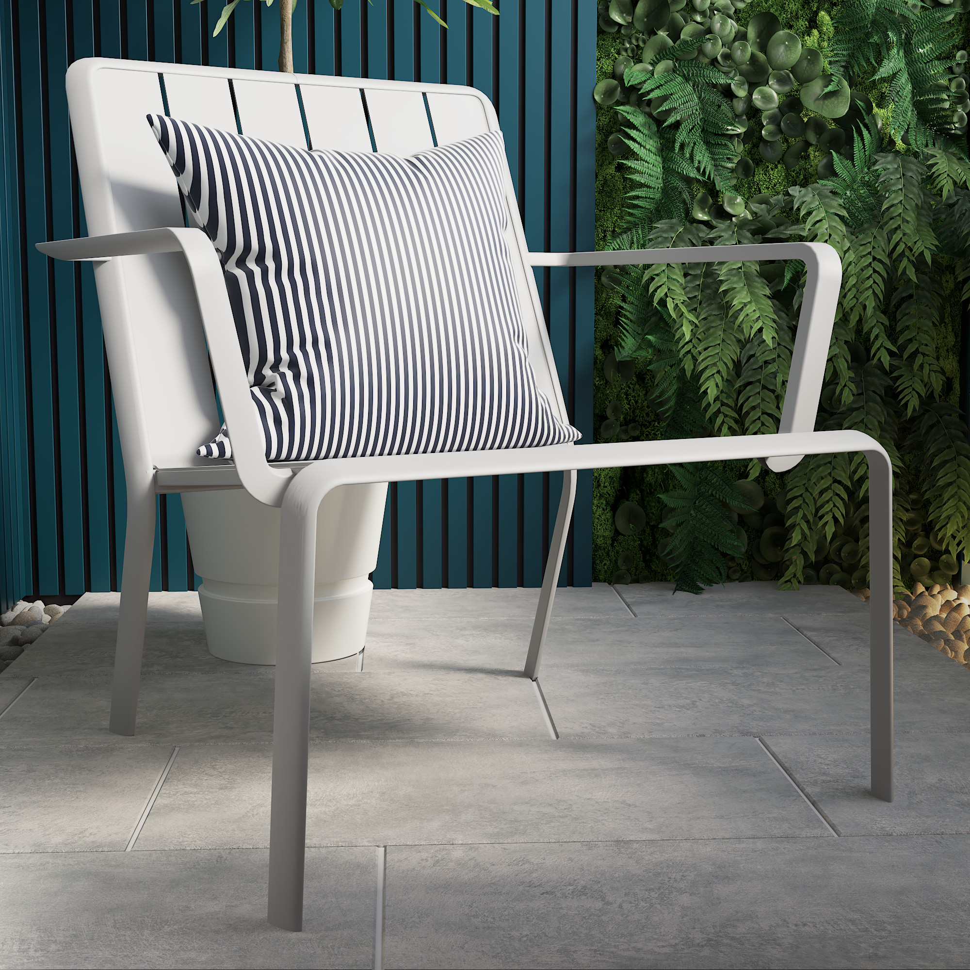 Sedia da giardino con braccioli Idaho NATERIAL, struttura e seduta in alluminio grigio - 6