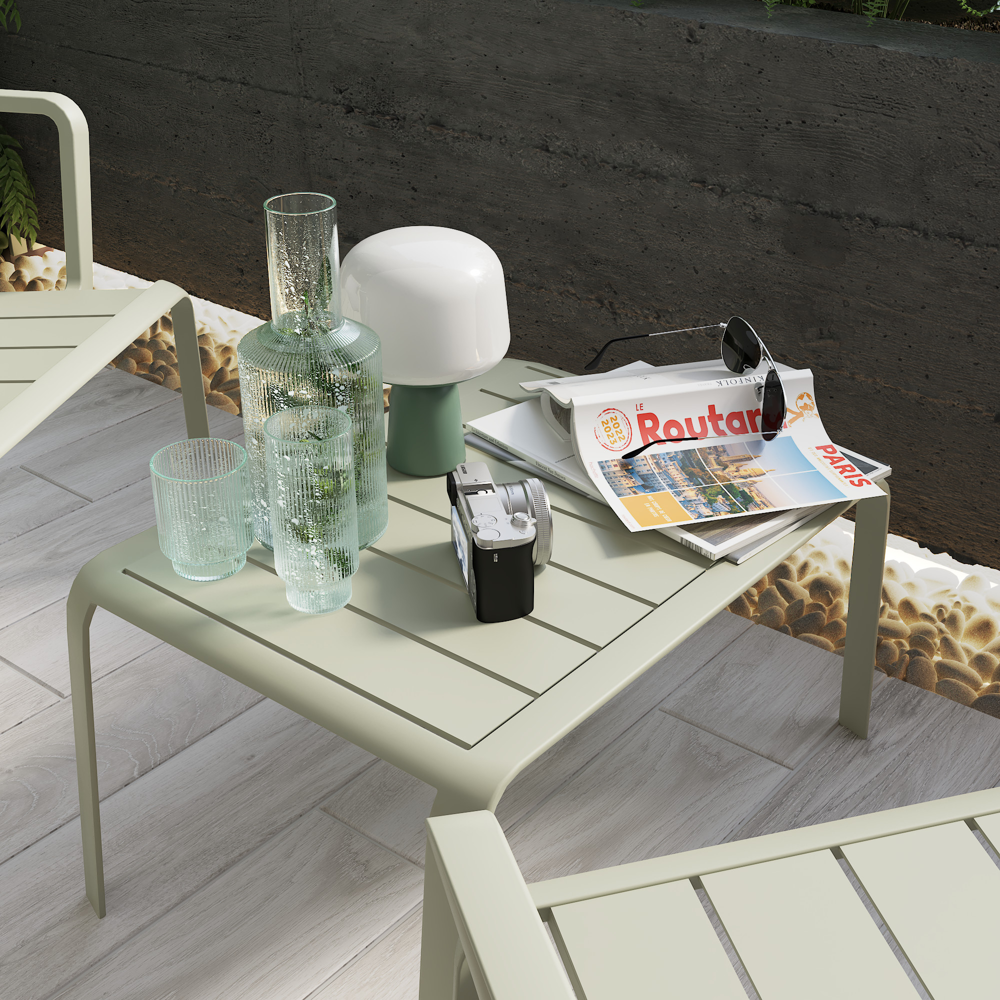 Sedia da giardino in alluminio con braccioli Idaho NATERIAL, verde, seduta in alluminio verde - 4